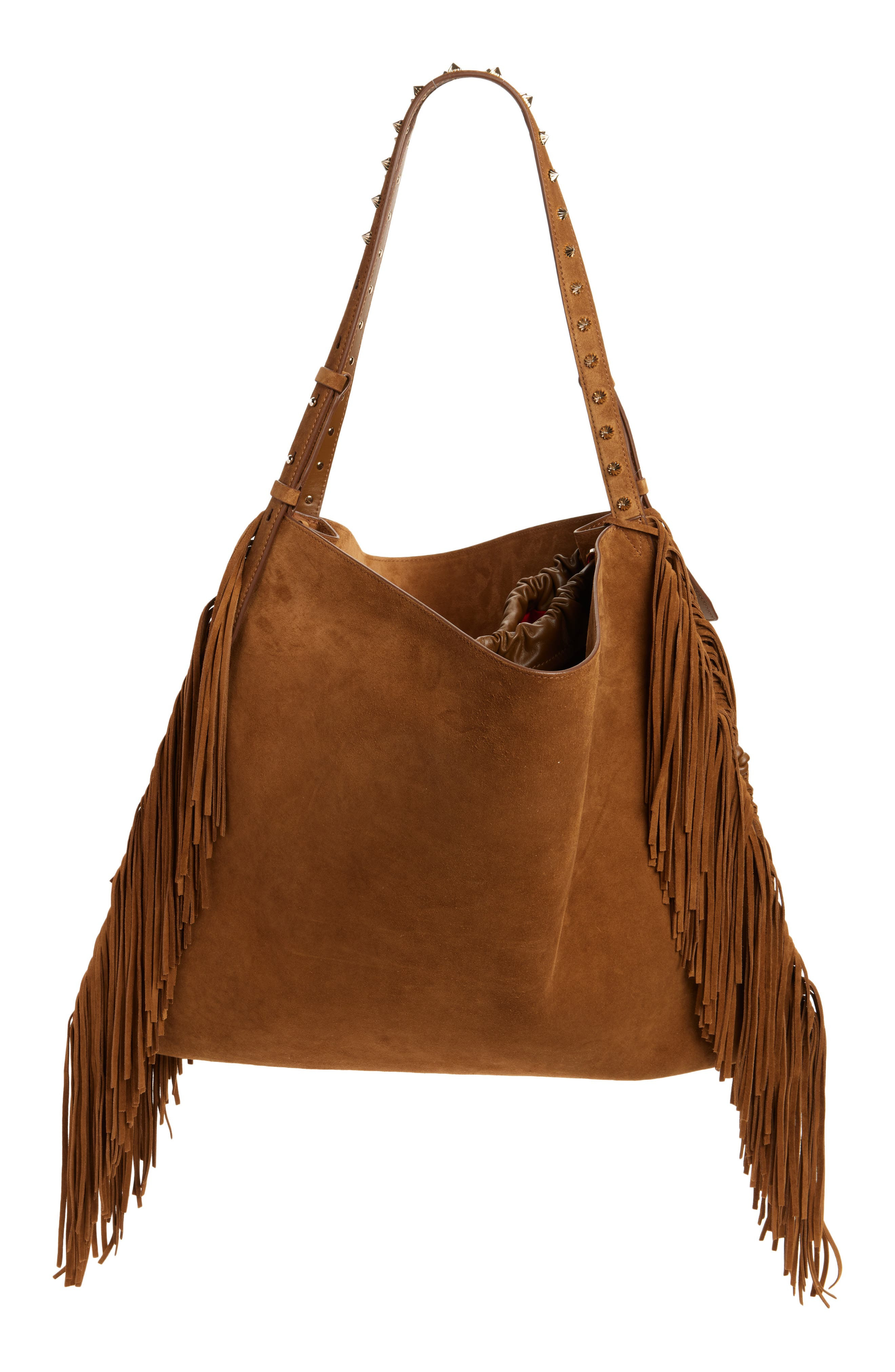 Christian Louboutin Baggy Fringe Suede Tote in Rhea at Nordstrom - 4