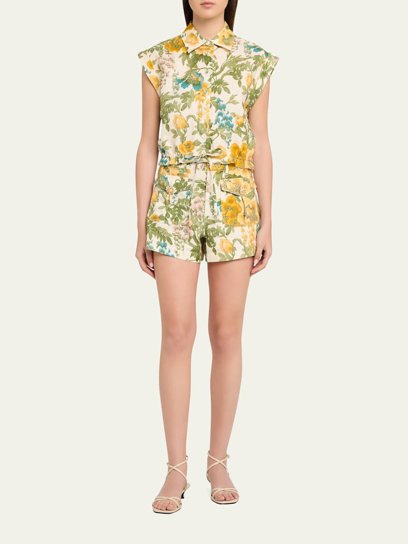 Cara Cara Xenia Floral Linen Shorts outlook