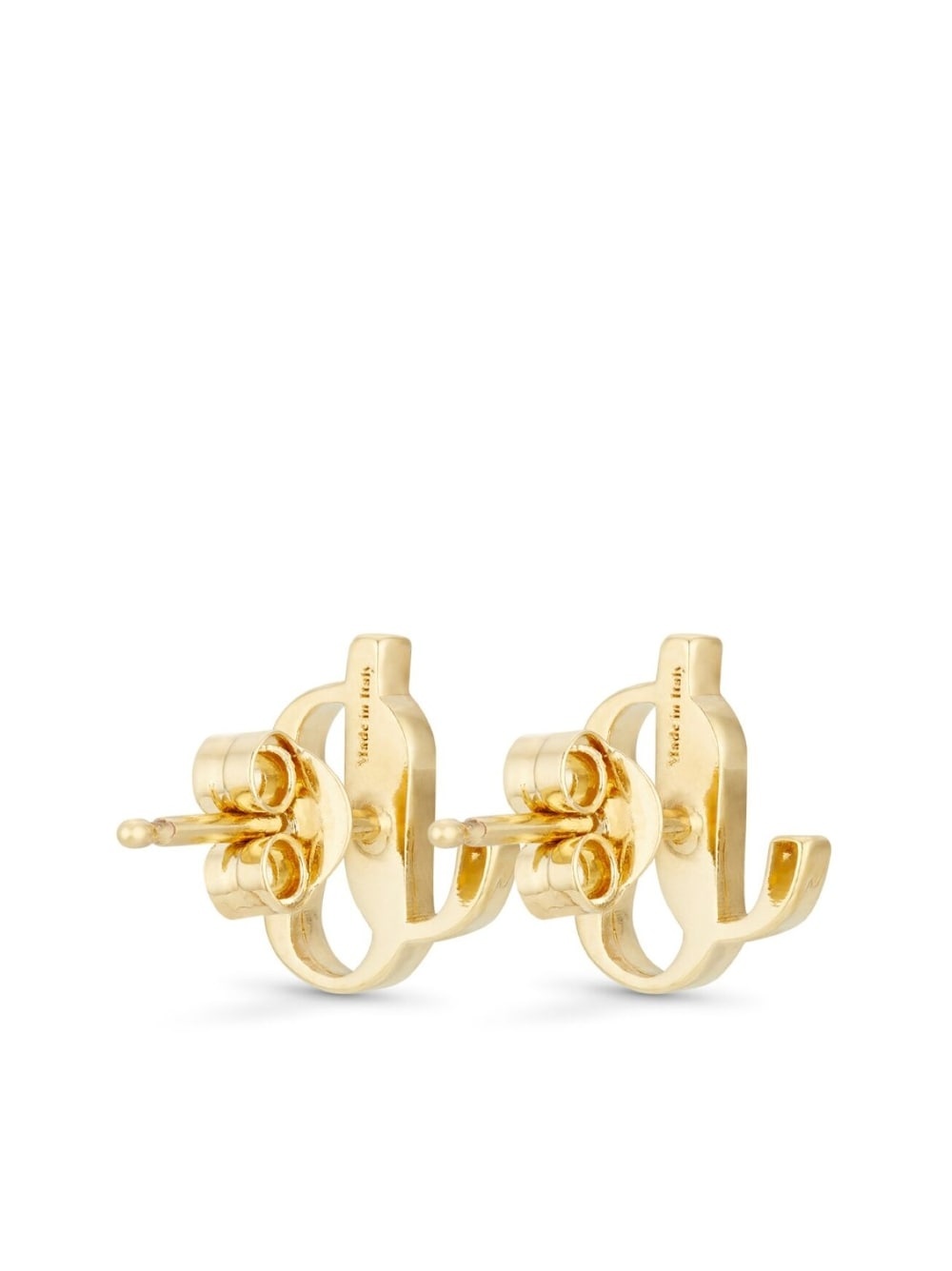 logo-lettering stud earrings - 6