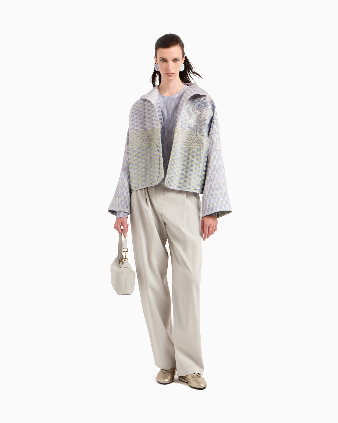 CUPRO AND VISCOSE BLEND CREW-NECK JUMPER - 2