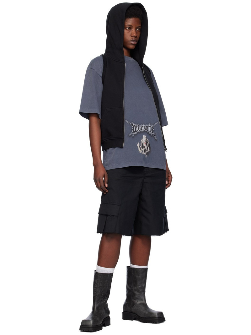 We11done Navy Vintage Monster T-Shirt outlook