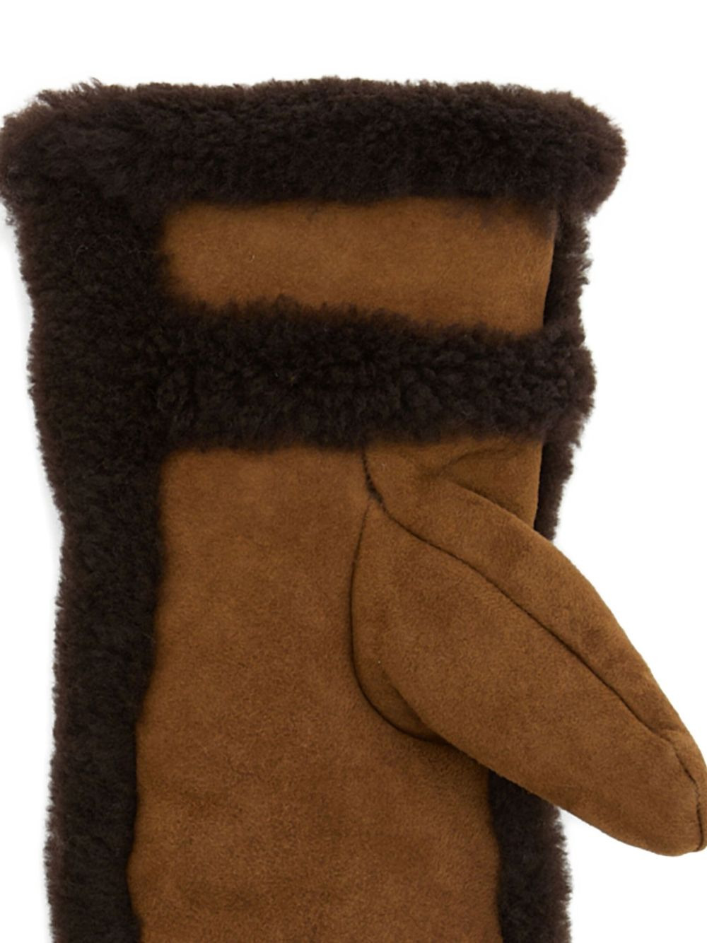 shearling-trimmed mittens - 2