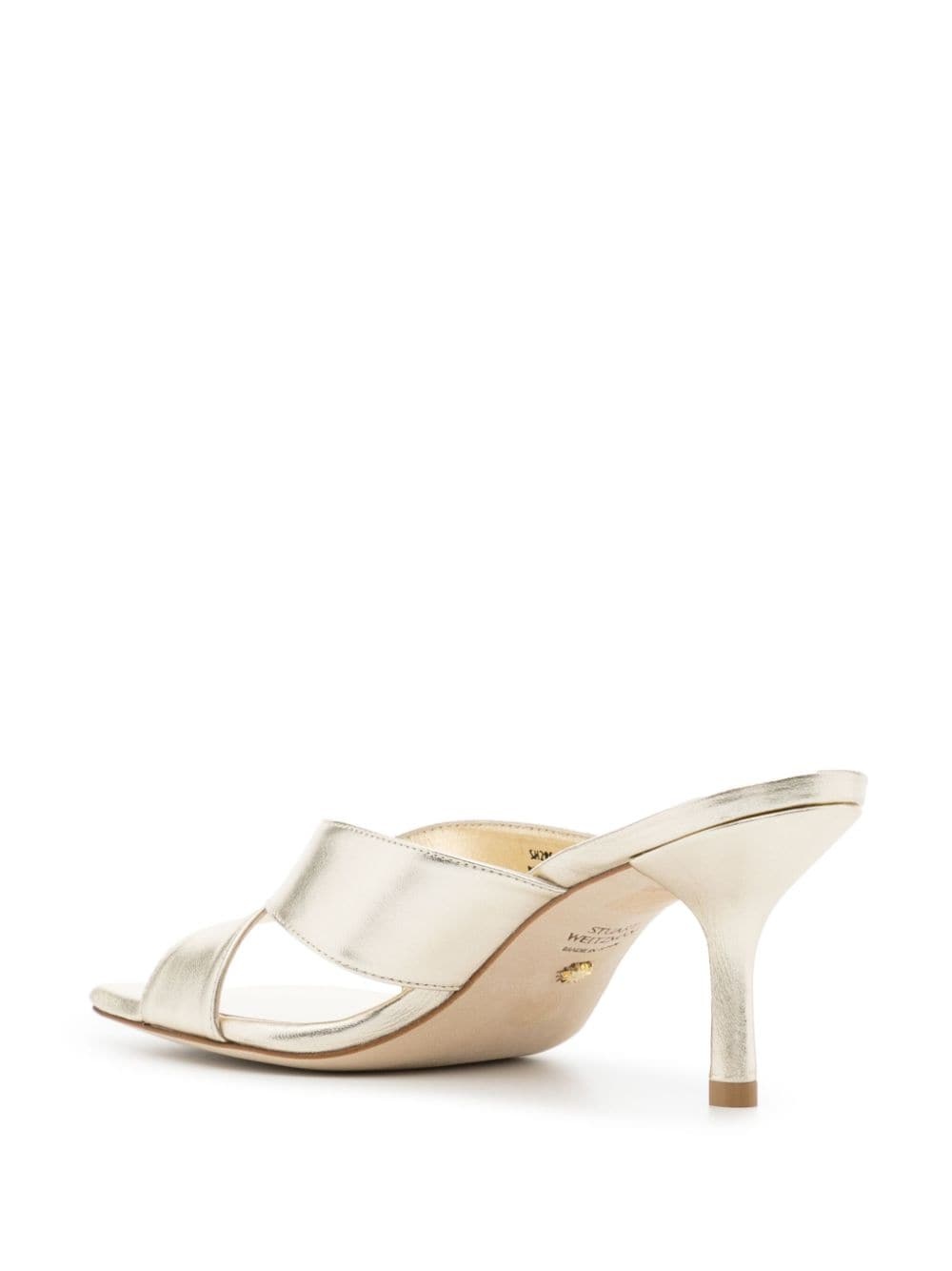 metallic square-toe mules - 3