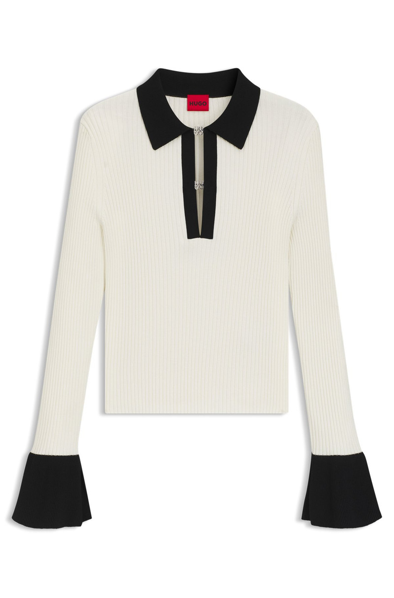 KNIT POLO WITH STACKED-LOGO PLACKET CLOSURES 1