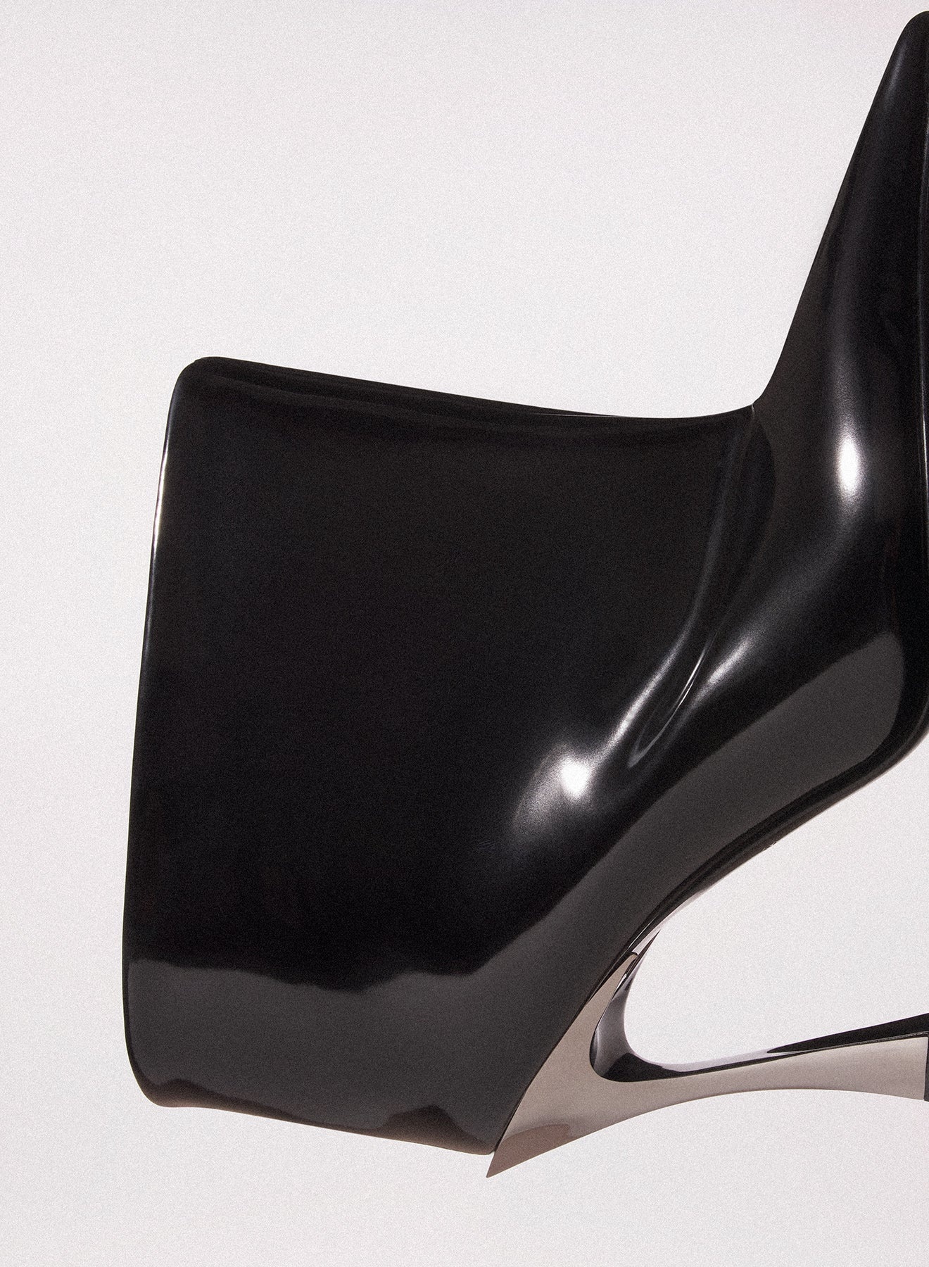 black shiny leather fang 95 ankle boots - 5