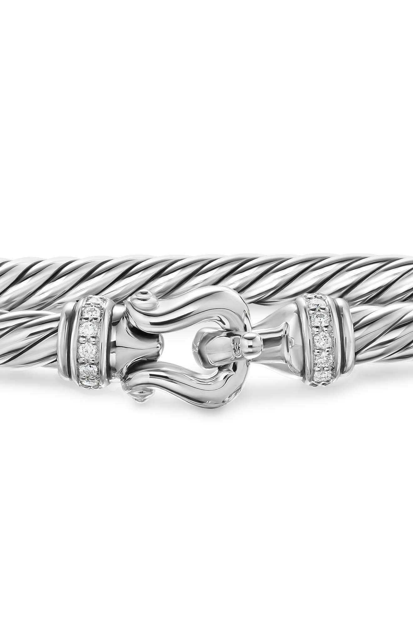 David Yurman Cable Flex Buckle Bracelet in Sterling Silver with Diamonds at Nordstrom - 3