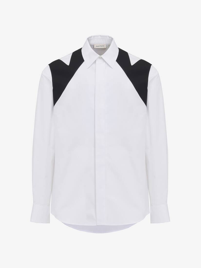 Men's Cut-out Harness Shirt in White - 1
