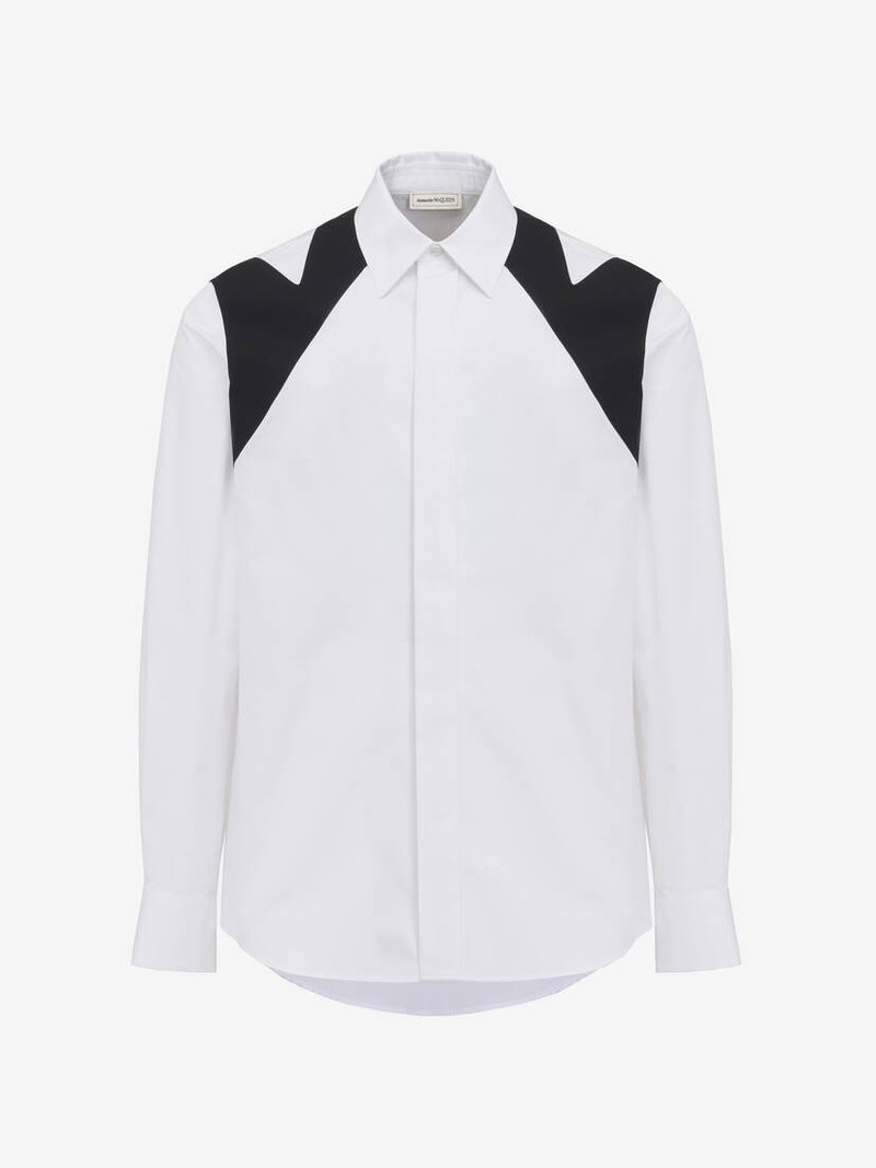Men's Cut-out Harness Shirt in White 1