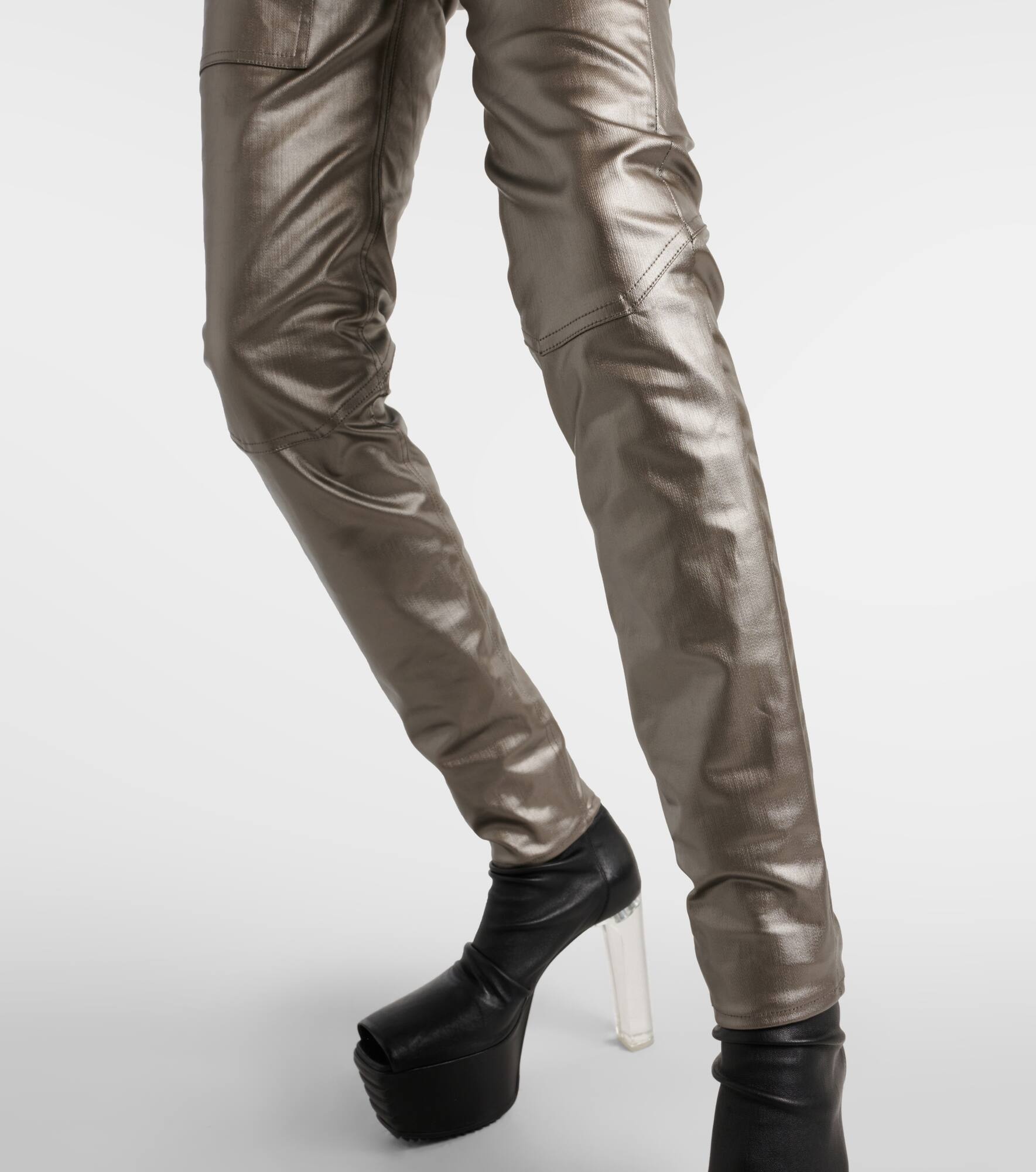 Metallic denim leggings - 5