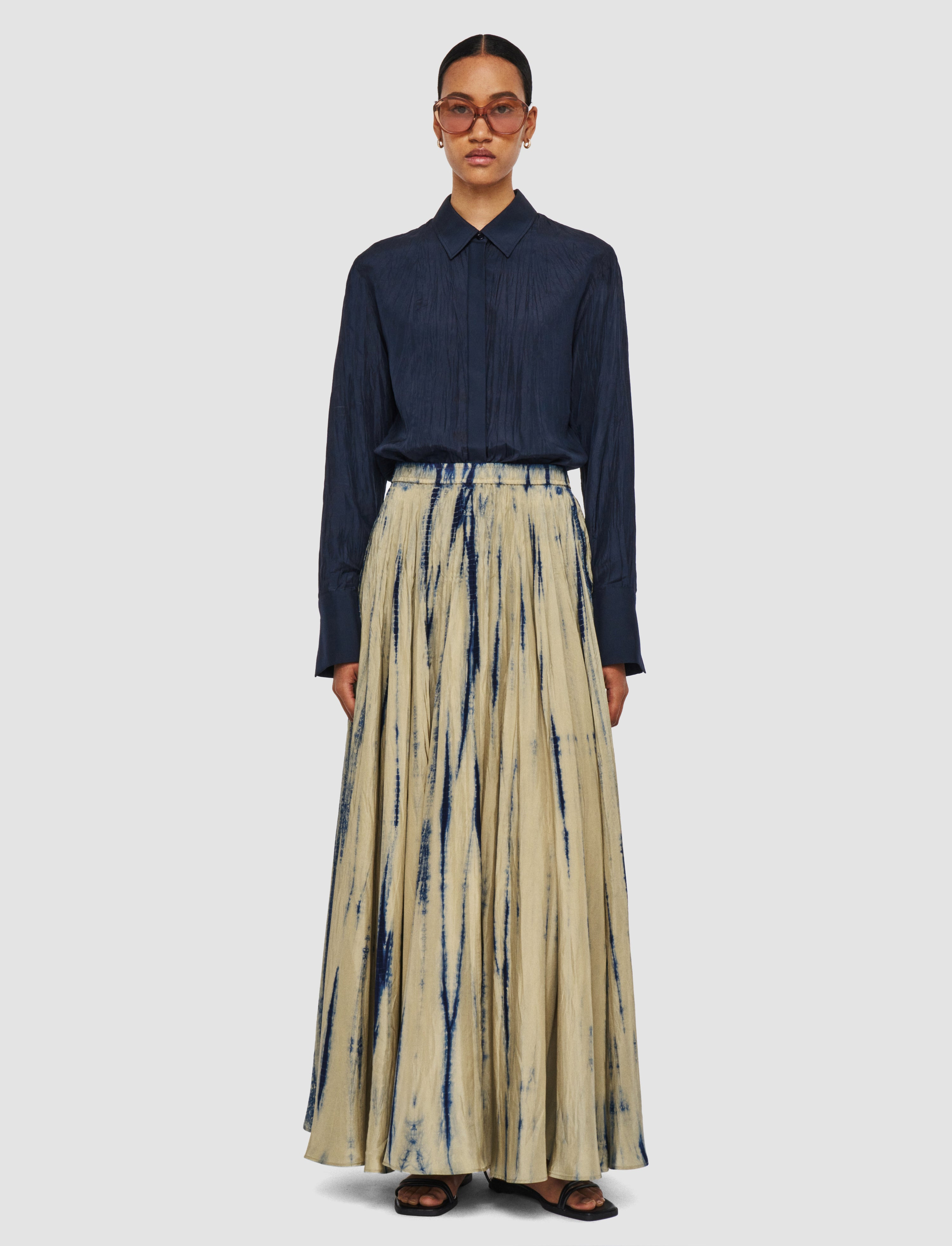 Sully Long Tie Dye Silk Maxi Skirt - 2