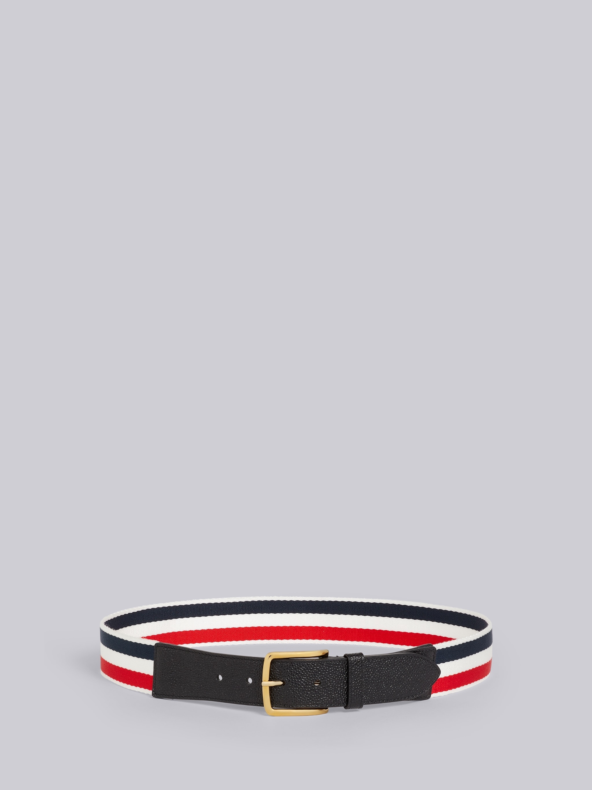 Black Calfskin Pebbled Leather Belt - 1