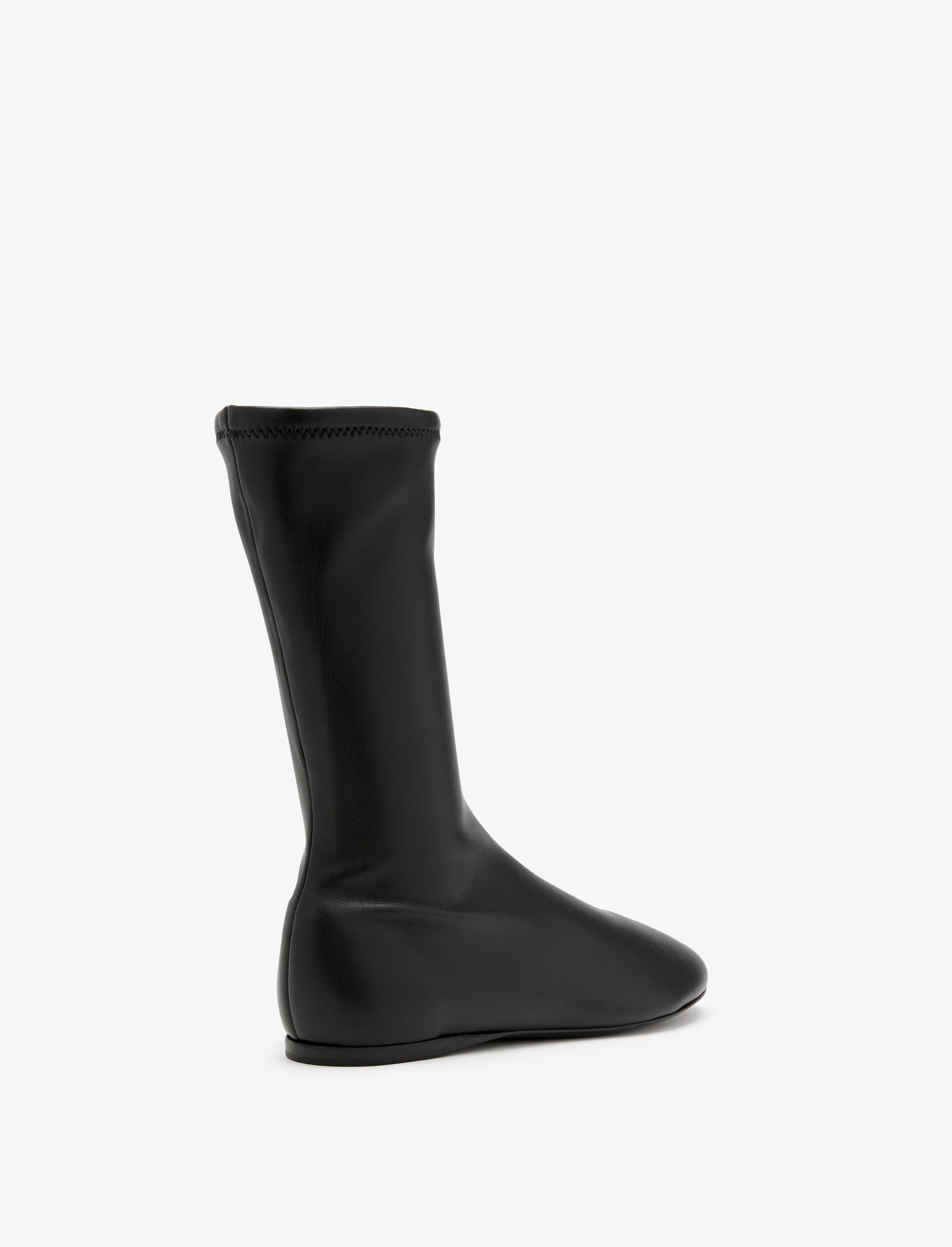 Tee Sock Boots in Faux Leather - 3