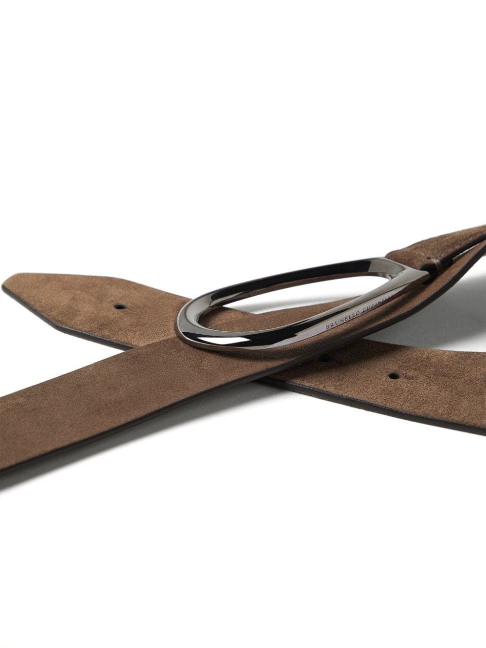 logo-buckle suede belt - 2