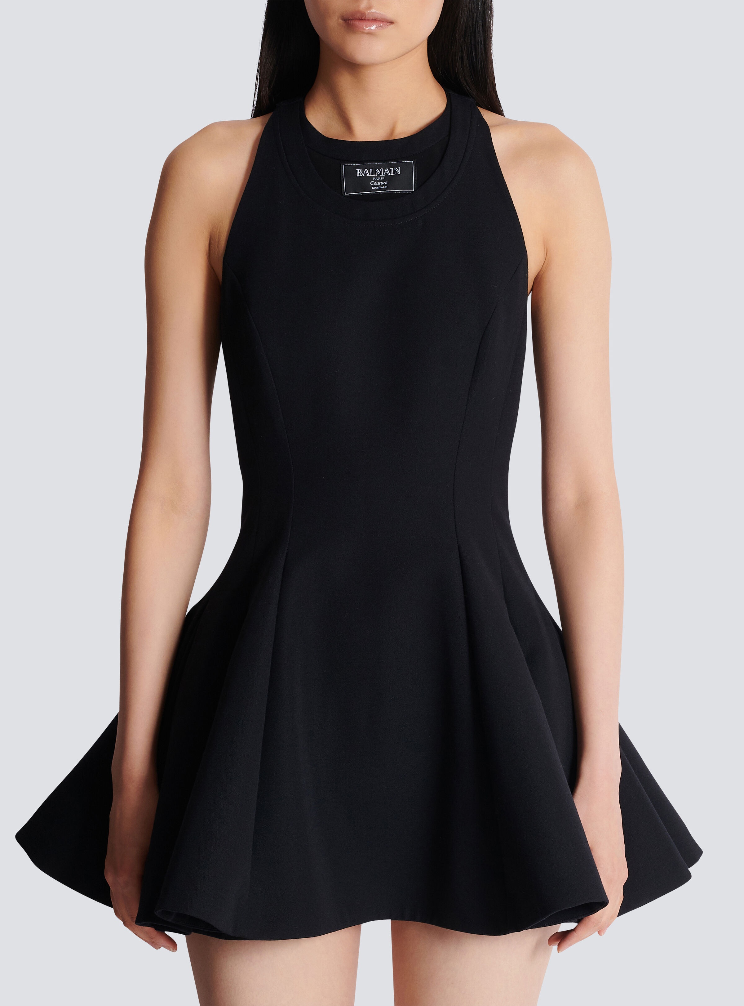 Flared pleated grain de poudre dress - 5