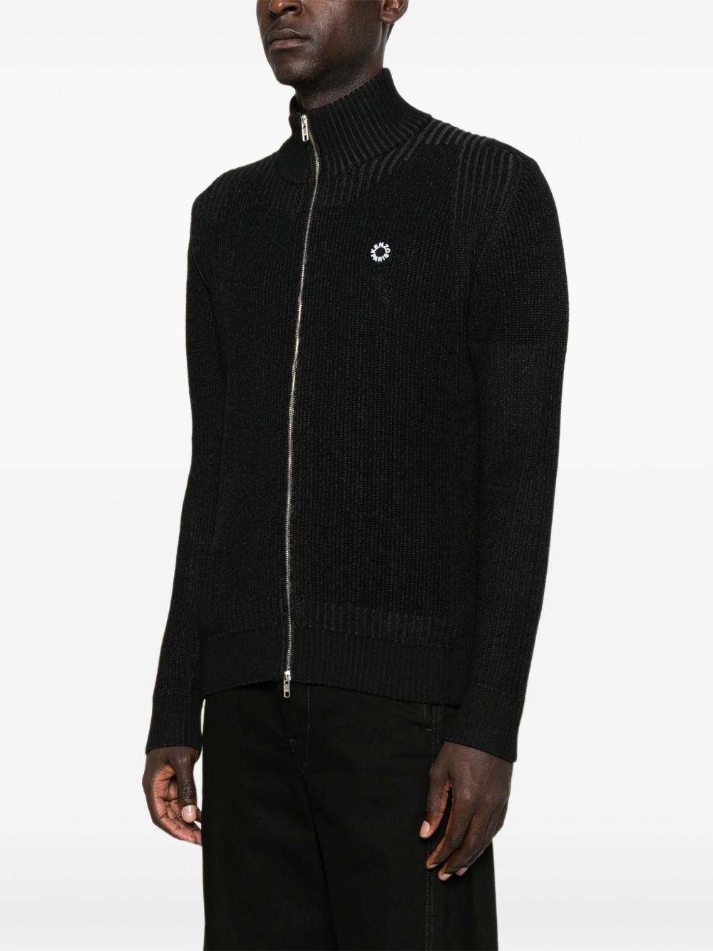 ribbed zip-up cardigan - 3