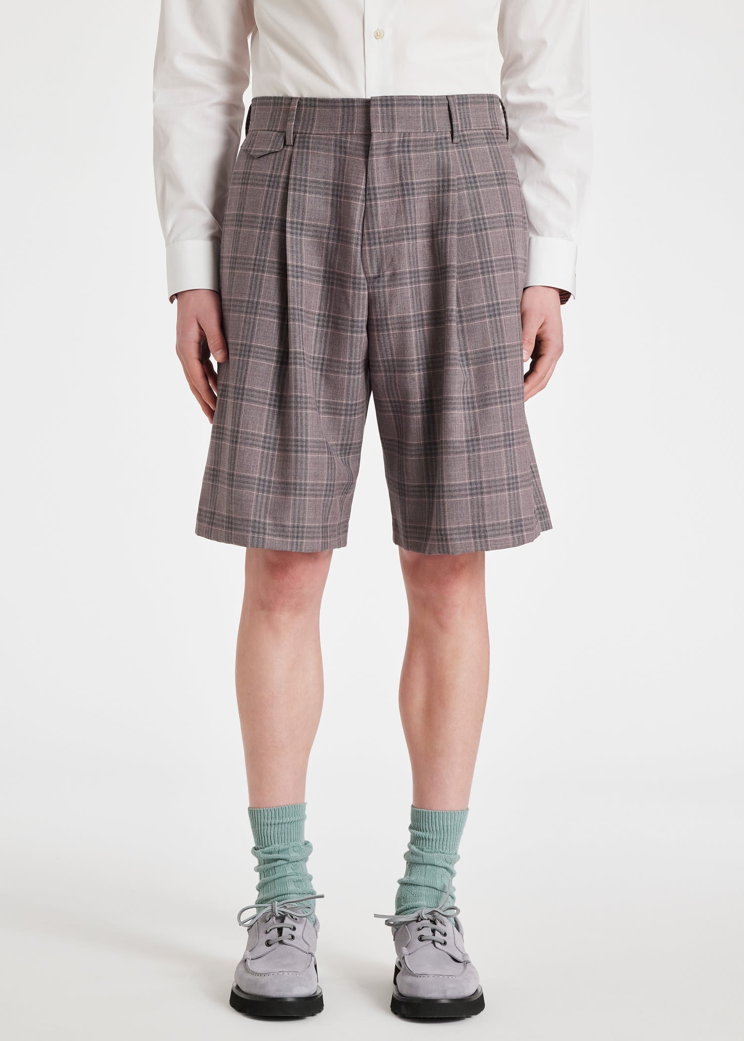 Wool Check Shorts - 3