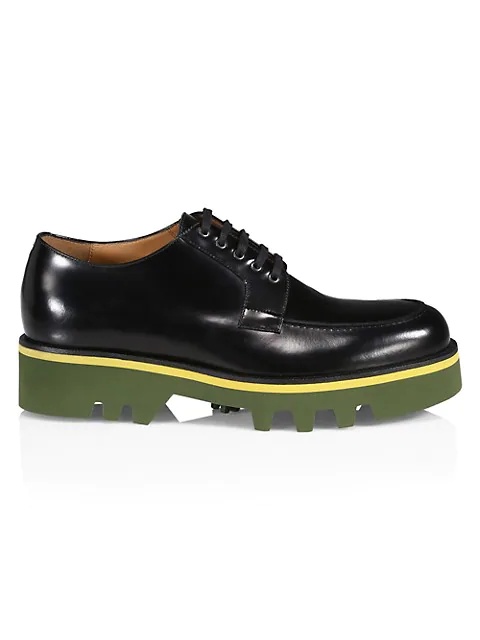 Lug Sole Patent Leather Derbies - 1