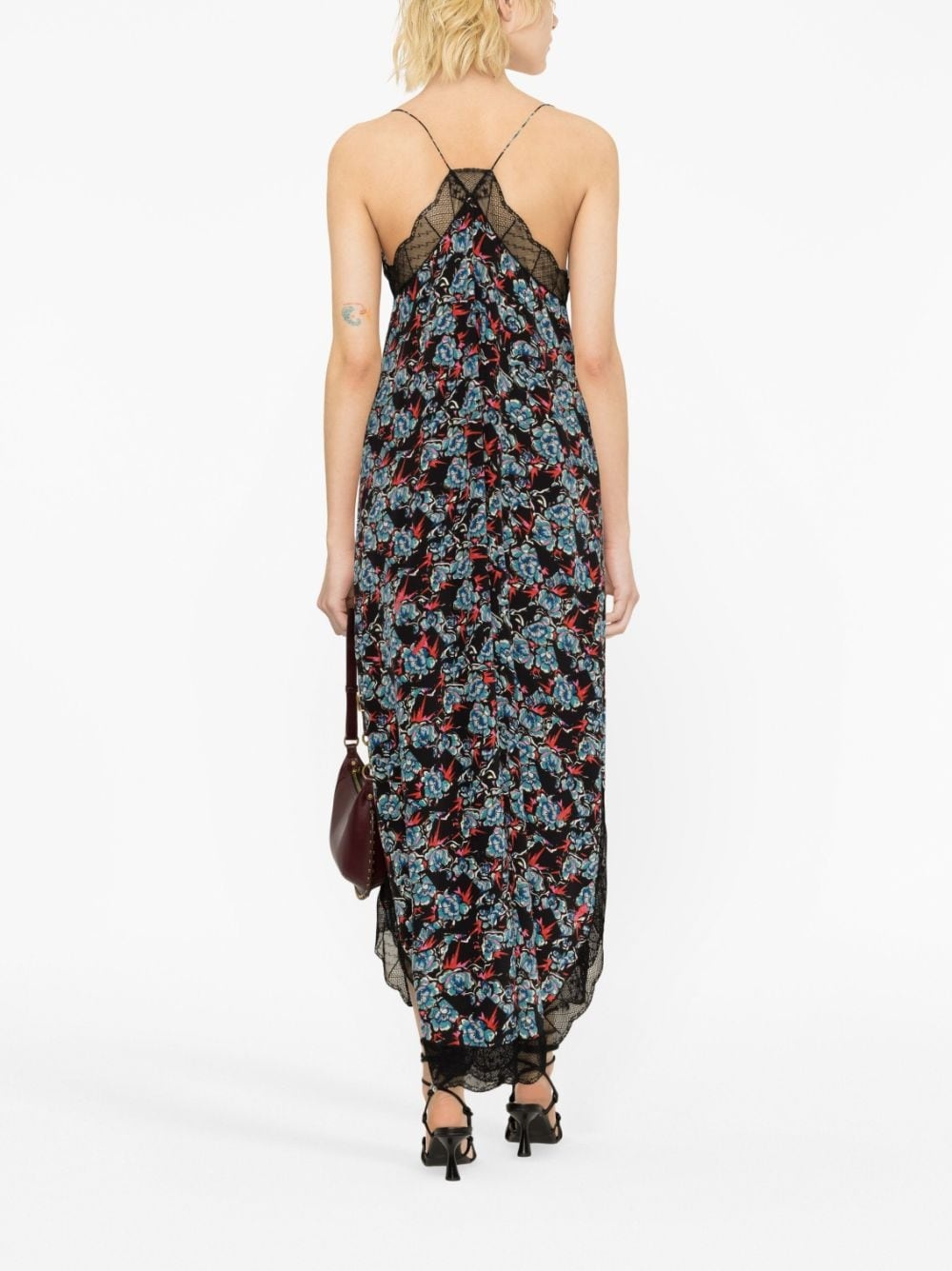 Risty floral-print silk slip dress - 4