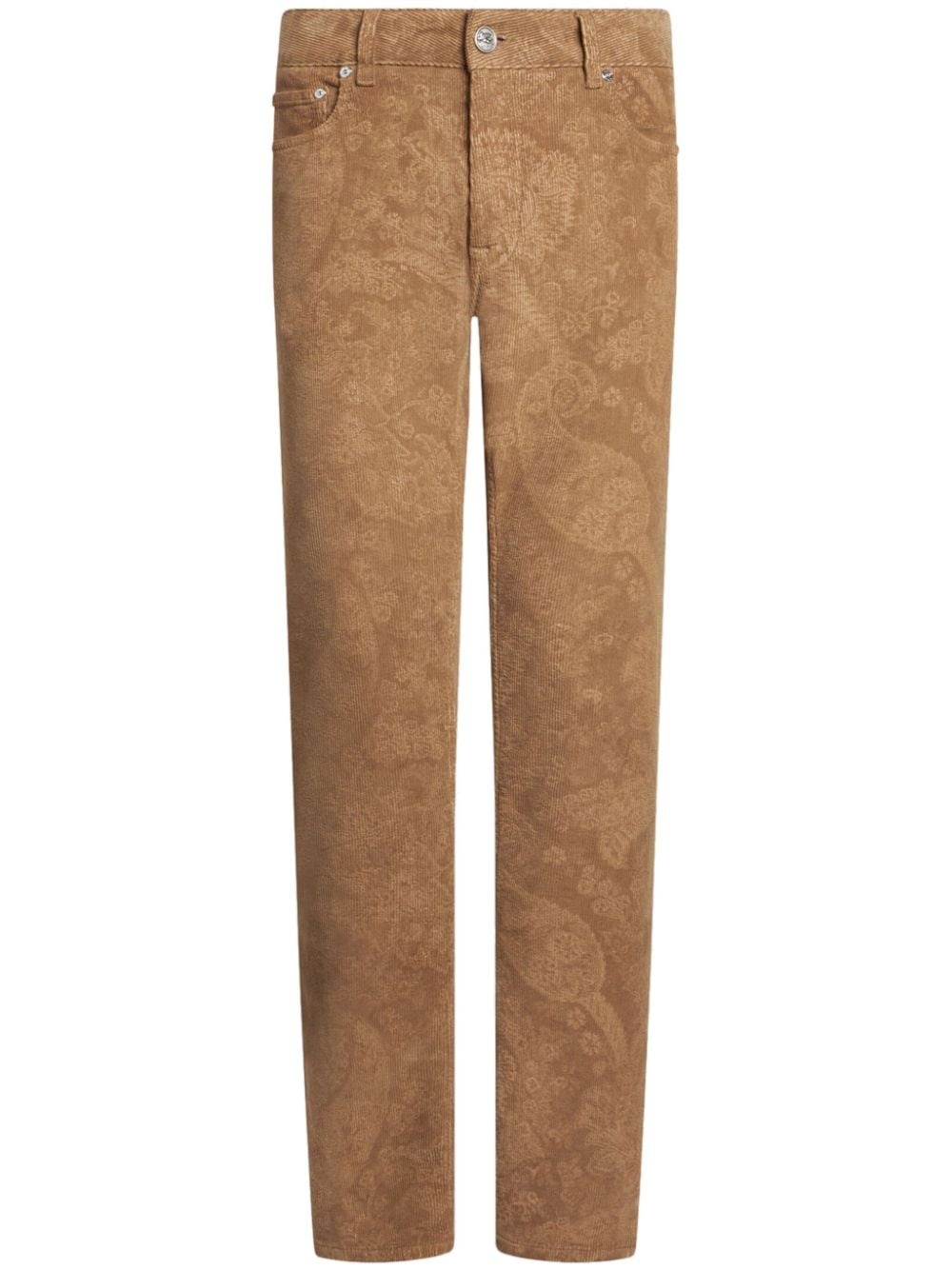 paisley-jacquard slim-cut trousers - 1