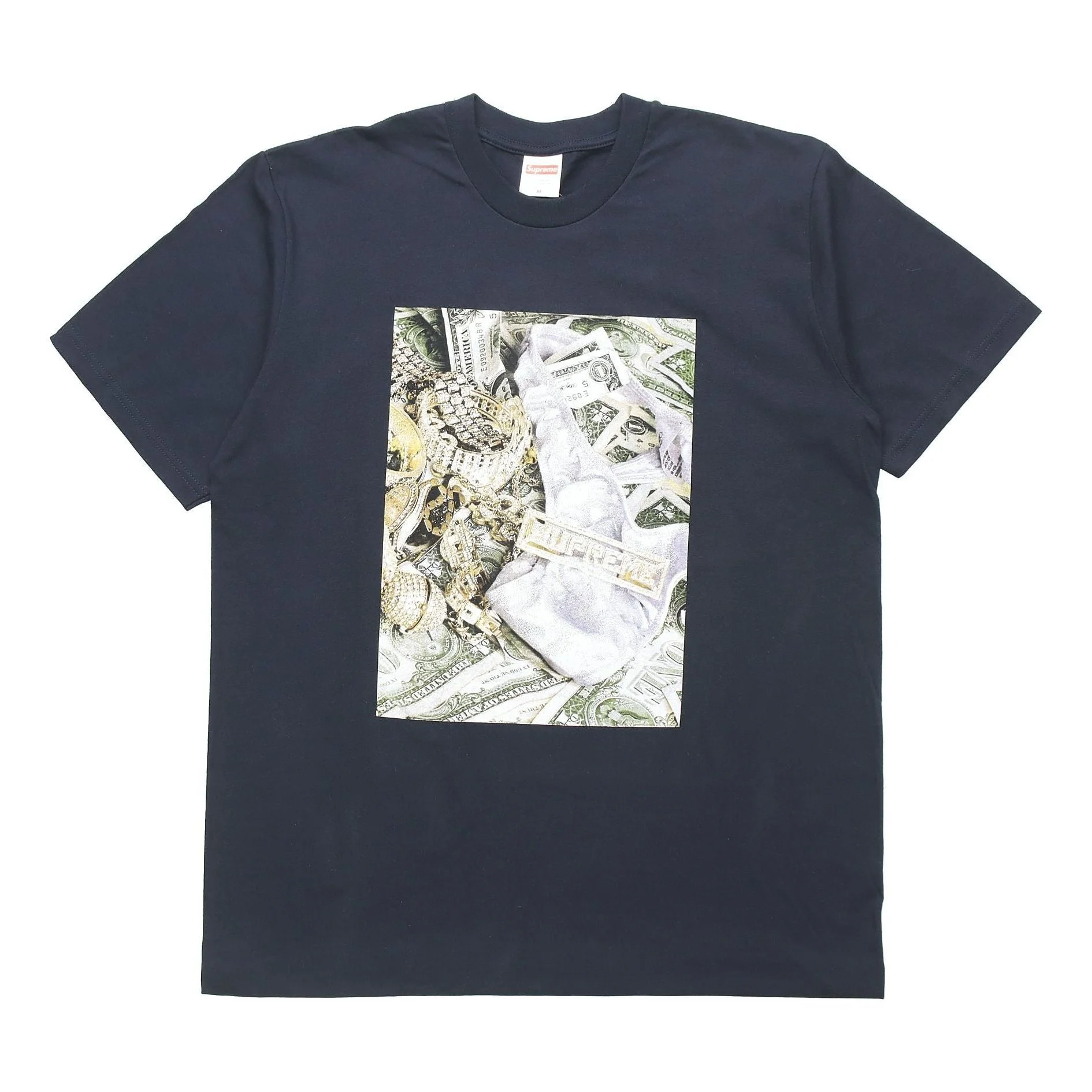 Supreme Money Printing Short Sleeve Unisex Navy Blue SUP-SS20-297 - 1