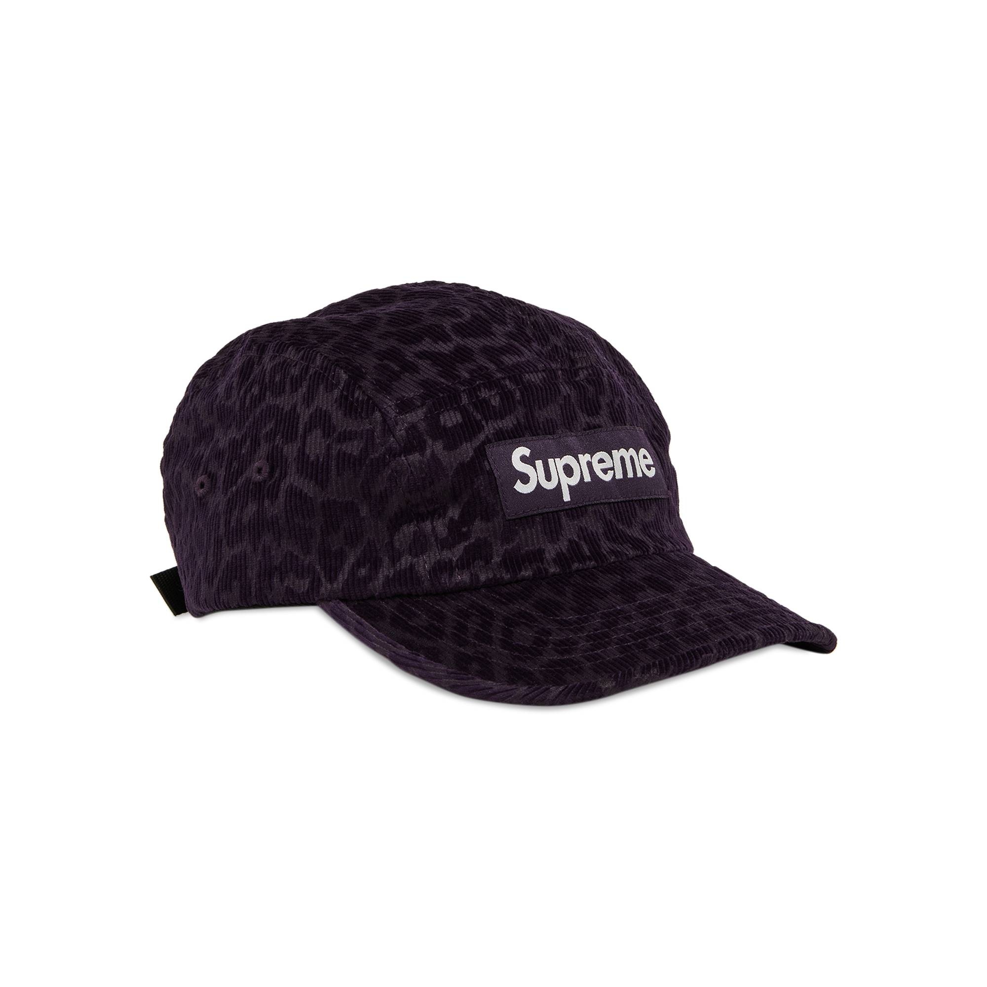 Supreme Leopard Corduroy Camp Cap 'Purple' - 2