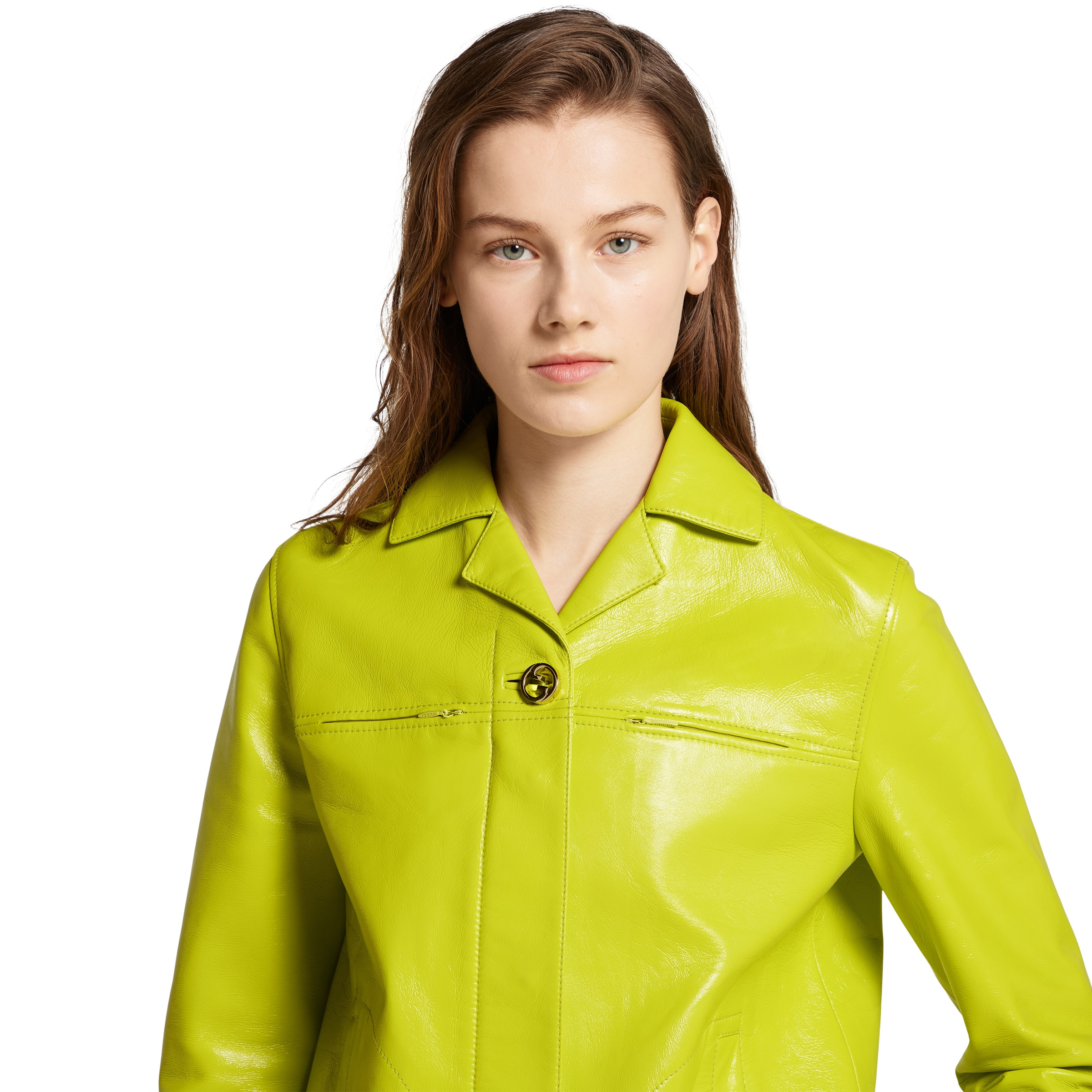 Shiny leather boxy jacket - 5