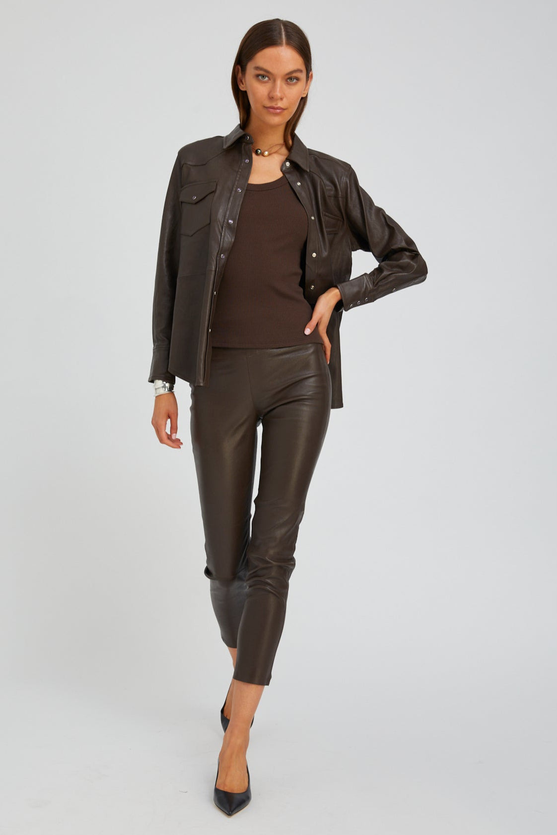 AMERICANO LEATHER WESTERN BUTTON DOWN - 2