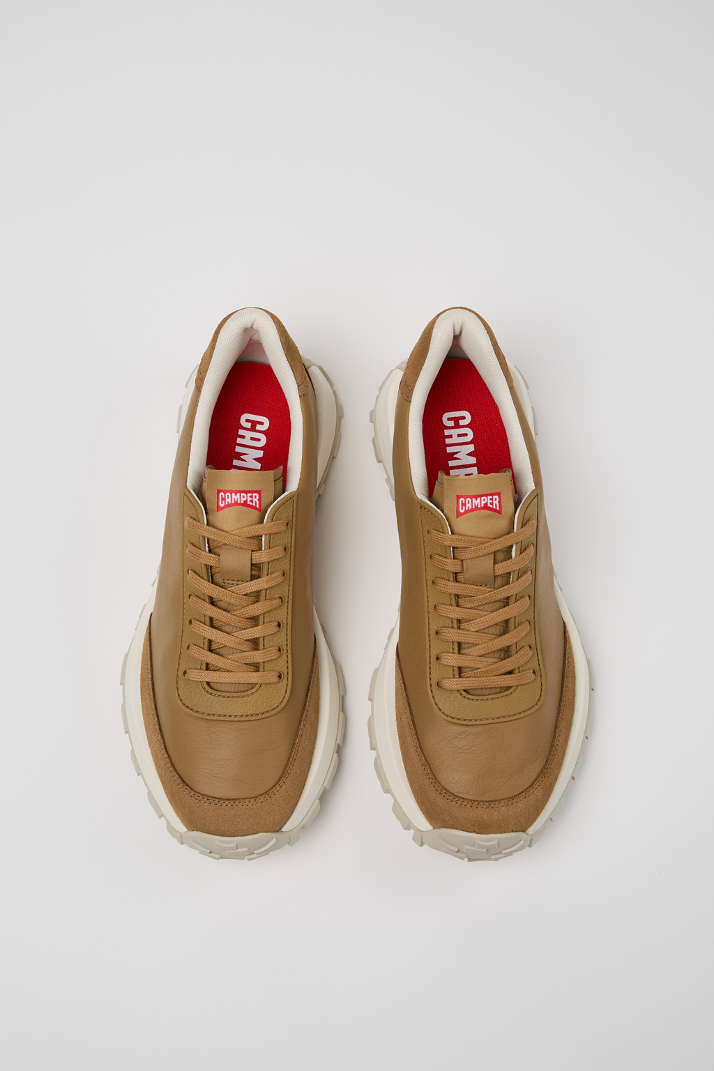 Brown leather and nubuck sneakers for men - 4