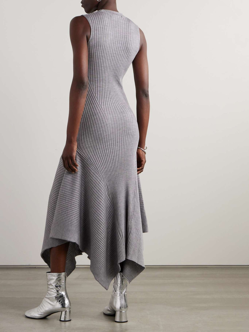 + NET SUSTAIN Godet ribbed merino wool maxi dress 3