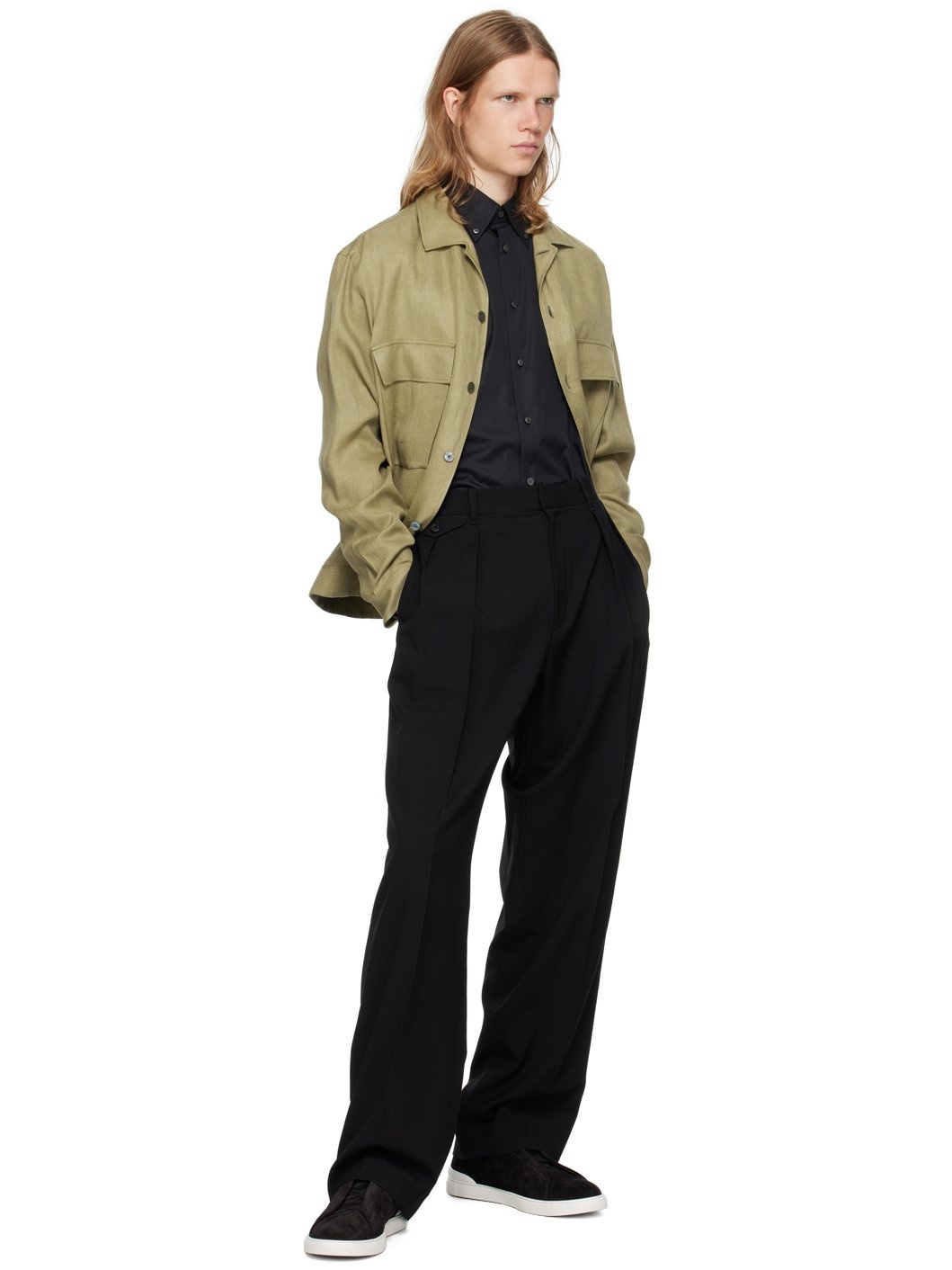 Black Button-Down Shirt - 3