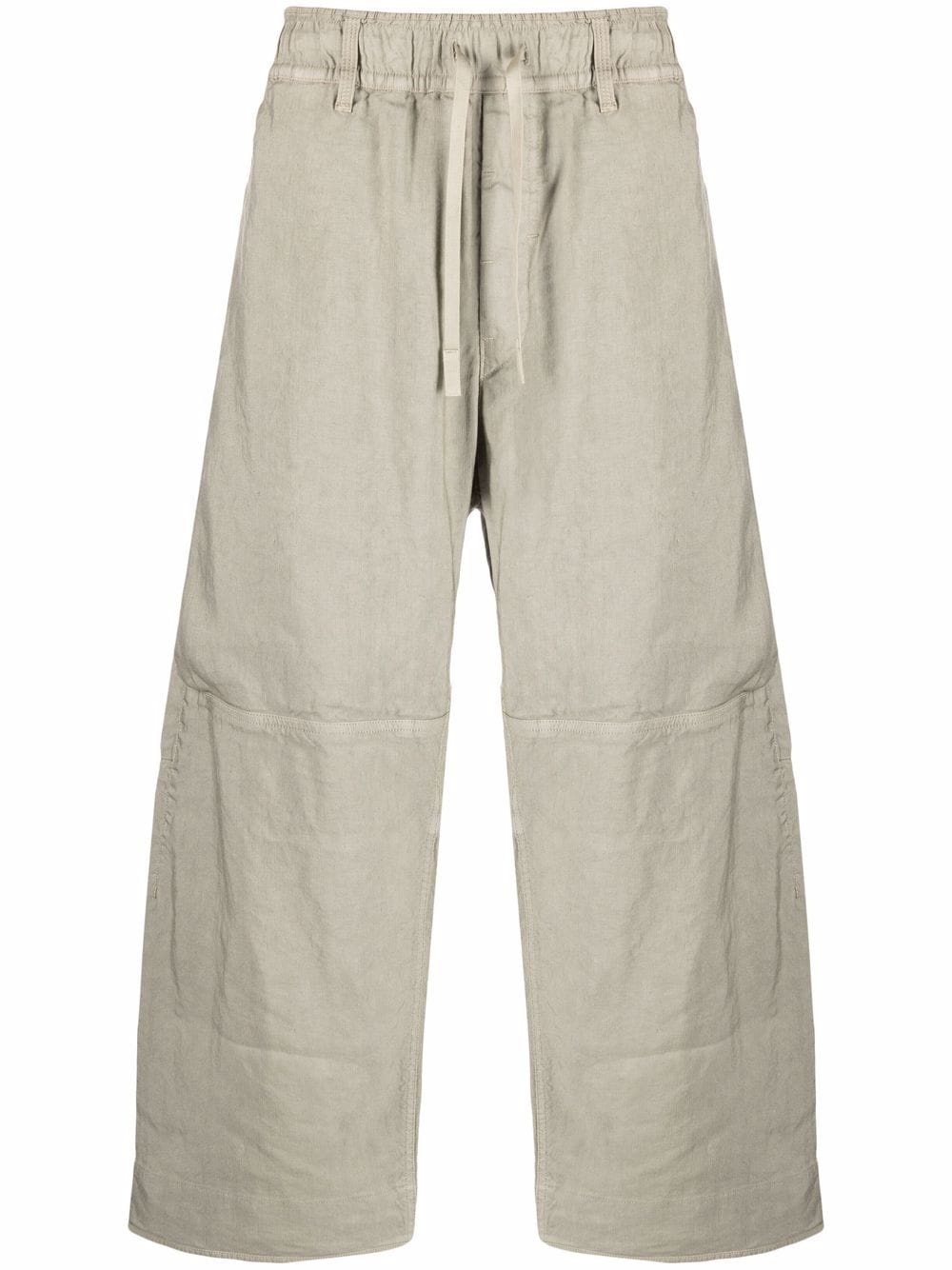 cropped drawstring-waist trousers - 1