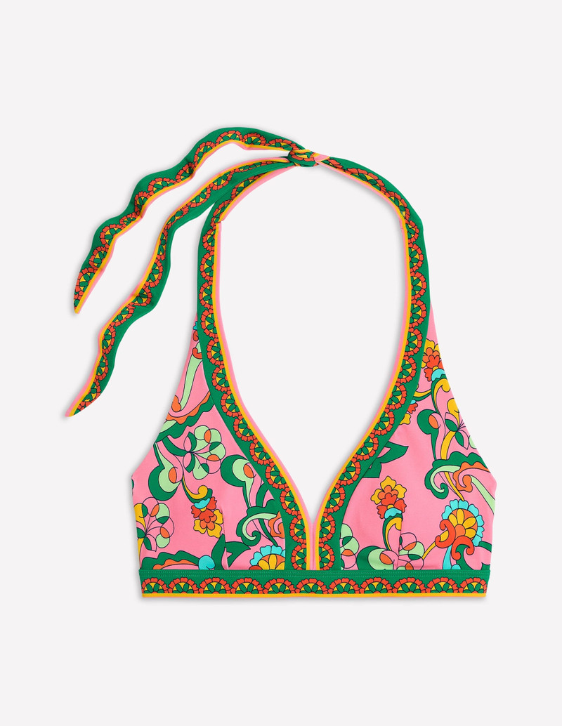 Ios V Panel Bikini Top-Pink Rose, Foliage Trail - 1