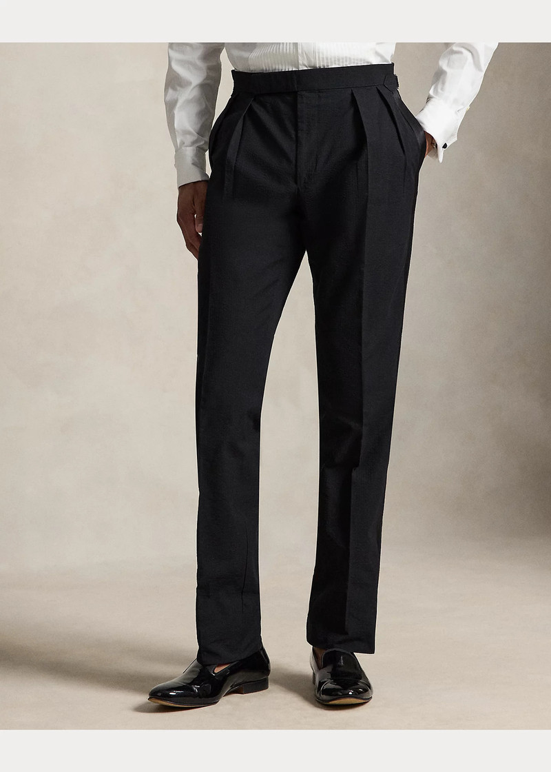 Pleated Seersucker Tuxedo Trouser 3