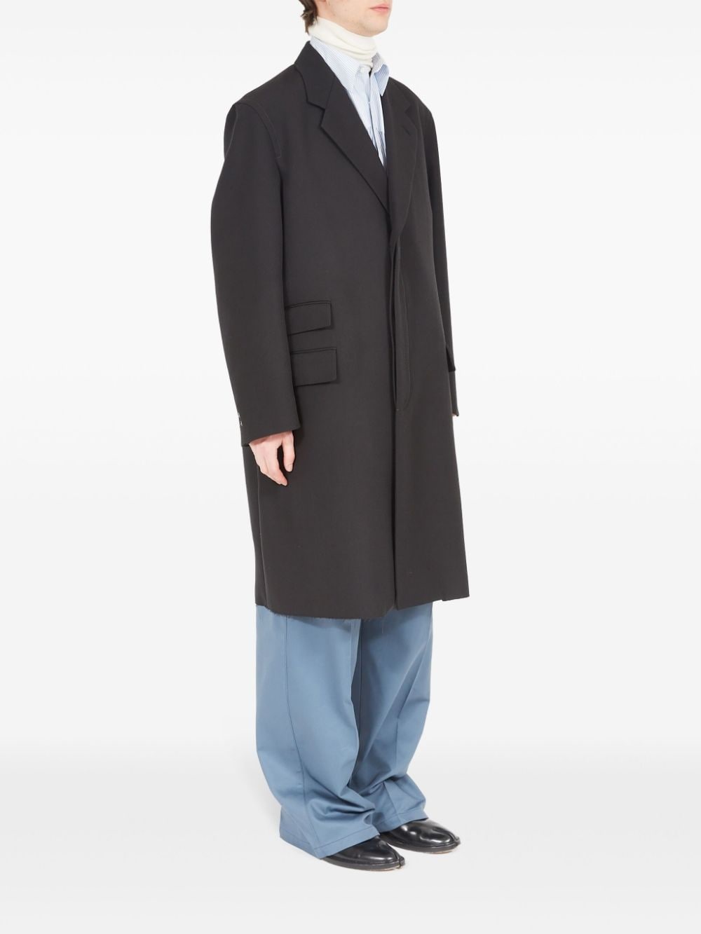 single-breasted mid-length coat - 3