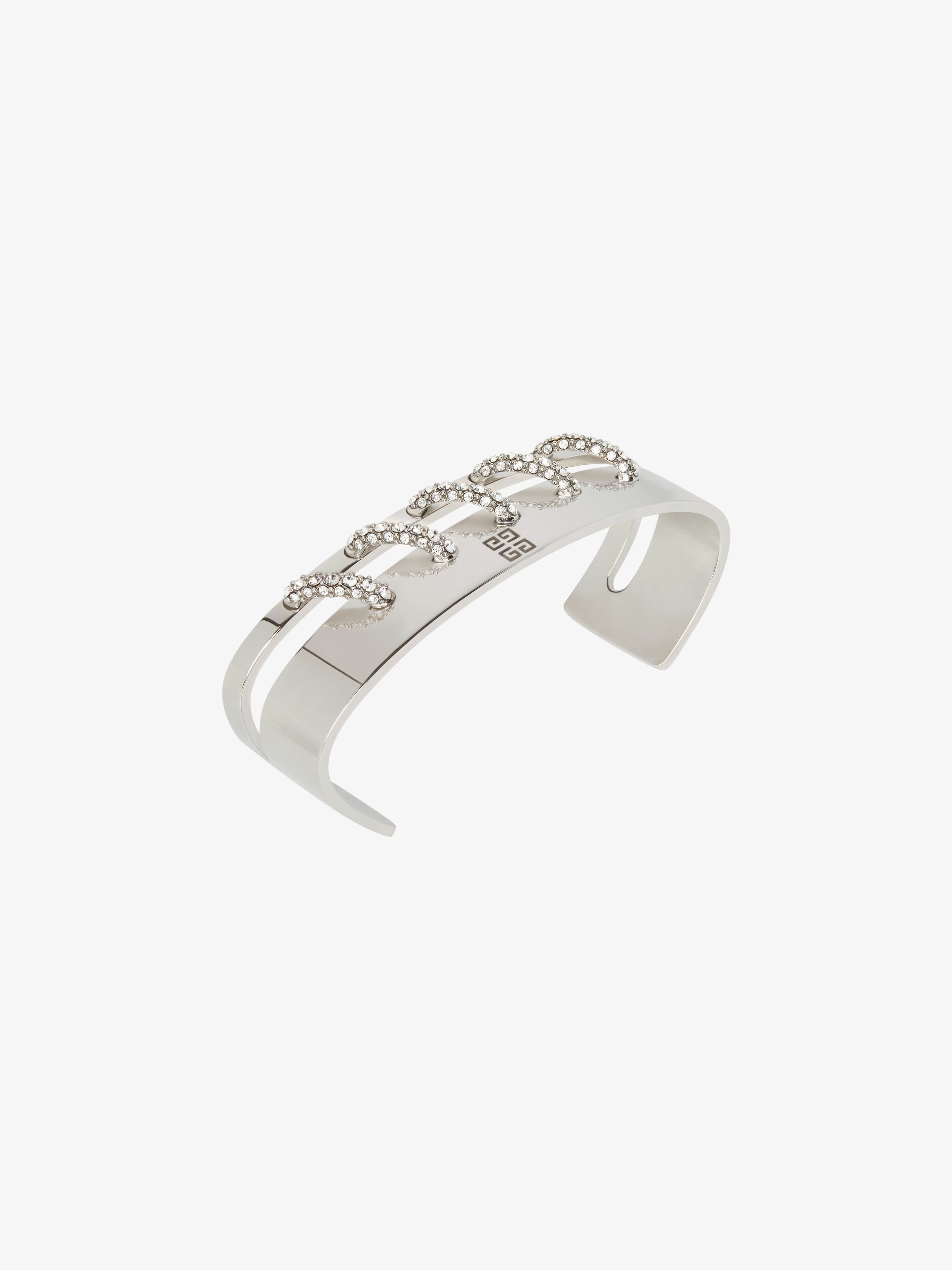 STITCH HAND BRACELET IN METAL WITH CRYSTALS - 4