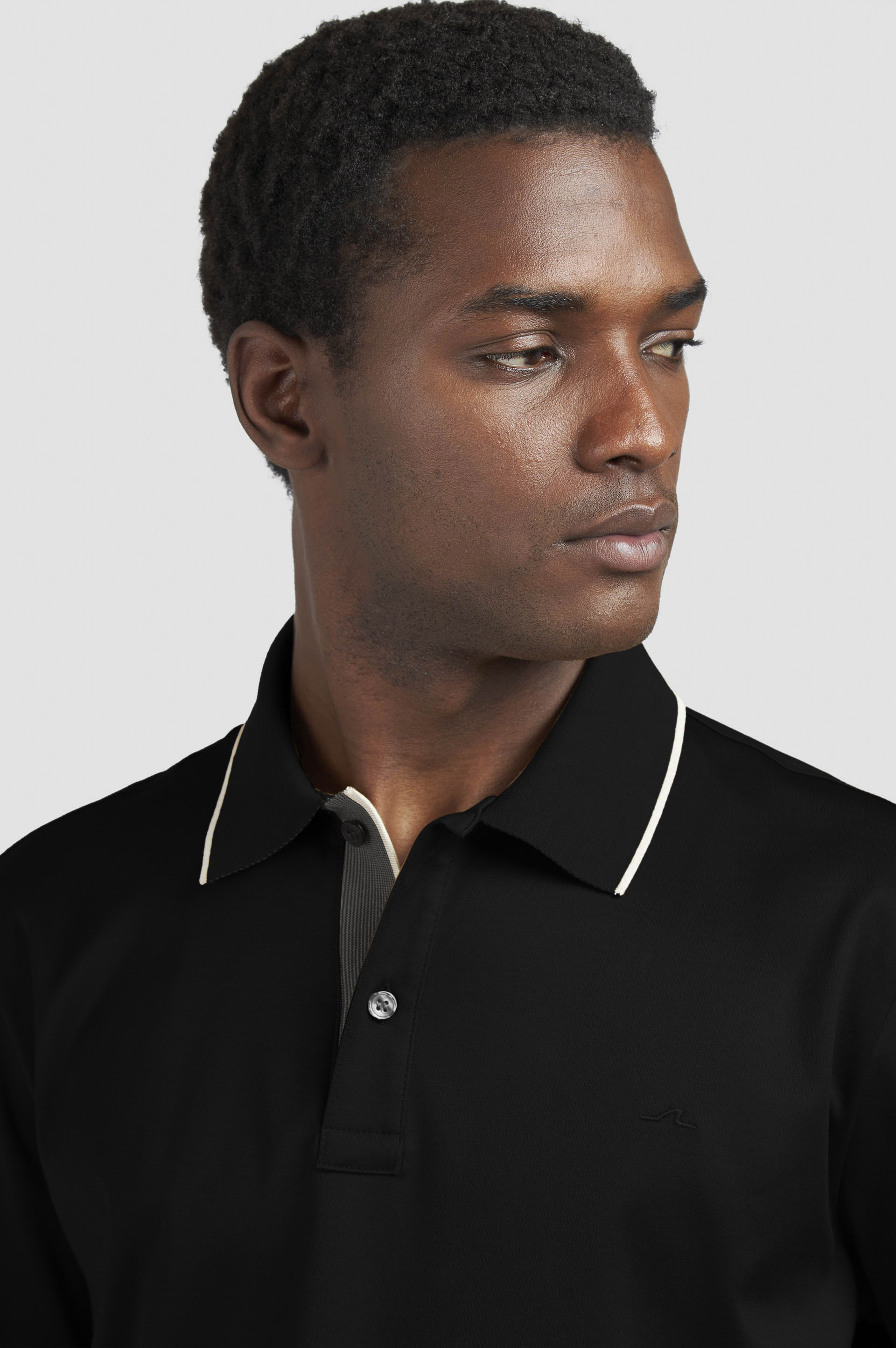 AQUA TOUCH COTTON POLO SHIRT WITH MICRO PATTERN DETAIL ON THE COLLAR - 4