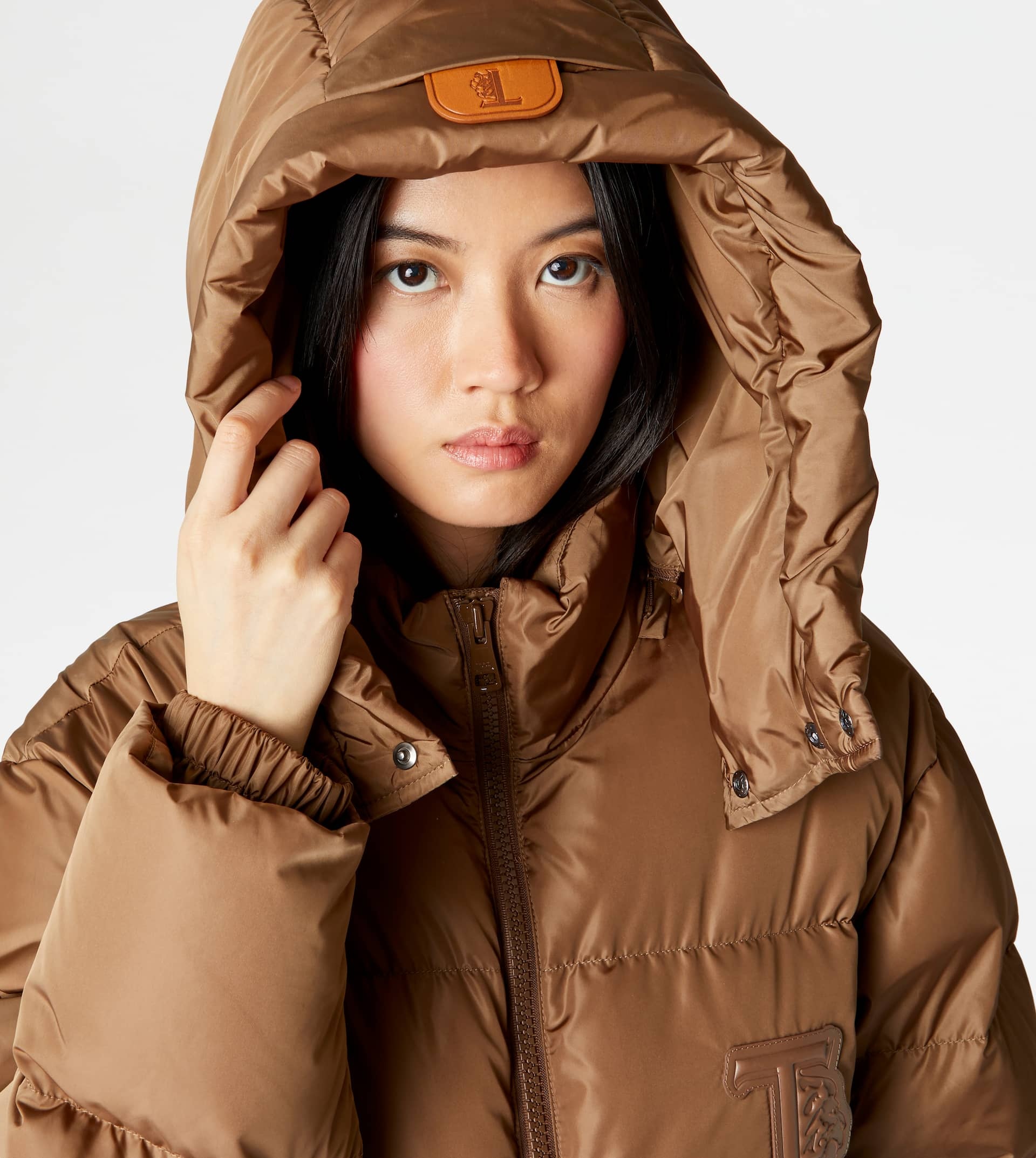 HOODED OVER DOWN JACKET - BROWN - 3
