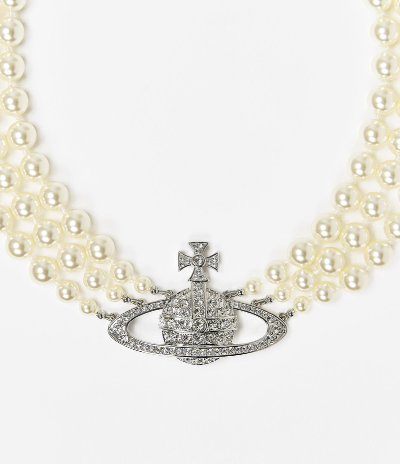 THREE ROW 펄 BAS RELIEF CHOKER 3