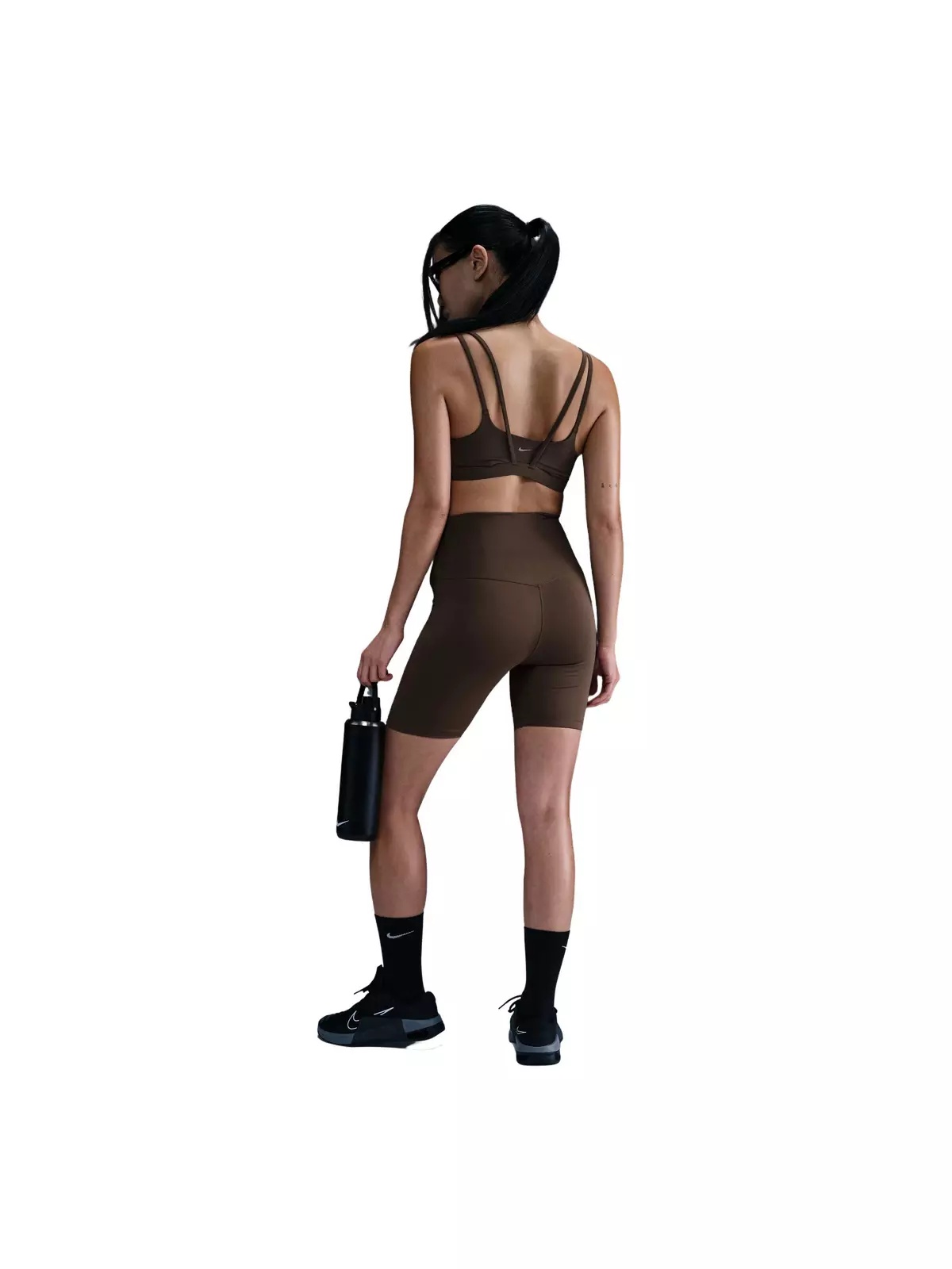 Women's Dri-FIT Alate trace Light-Support Padded Sports Bra -Dk Brown - 5