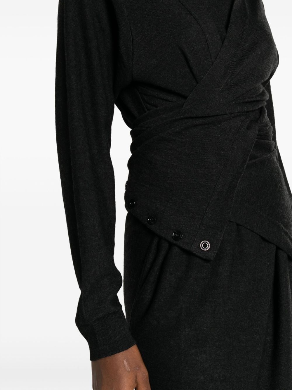 wool-blend midi dress - 5