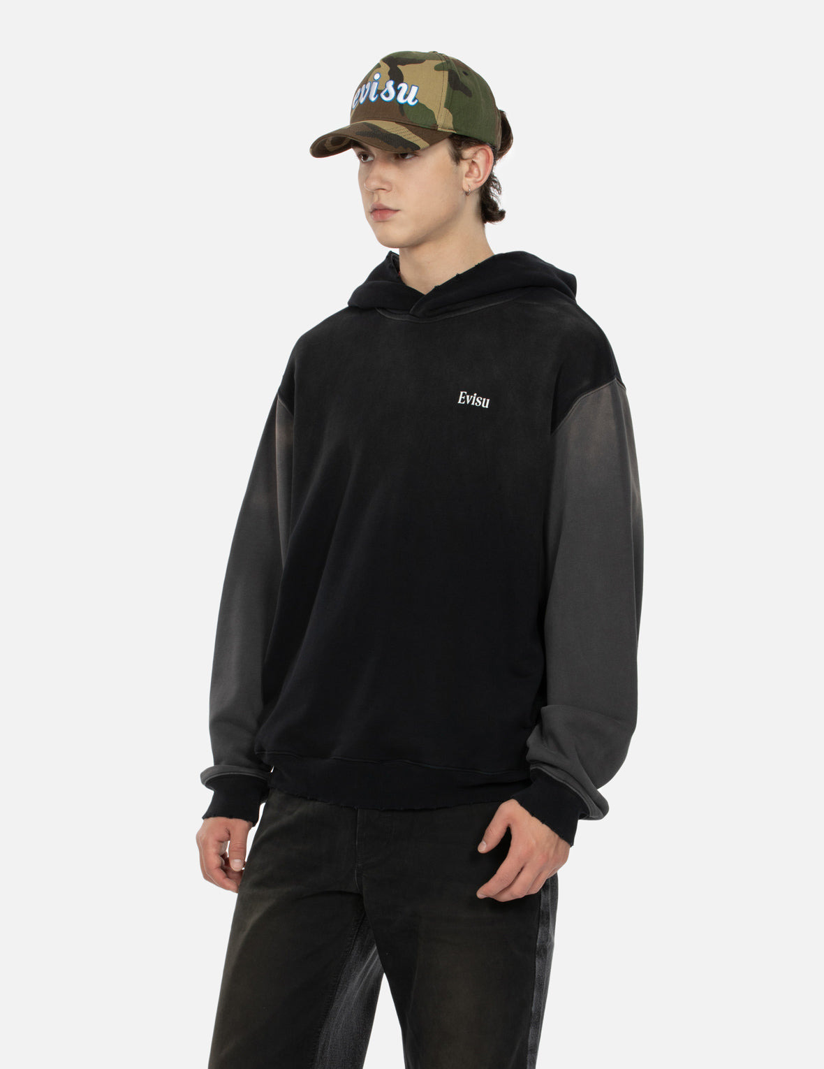 SEAGULL AND LOGO PRINT BOXY HOODIE - 8