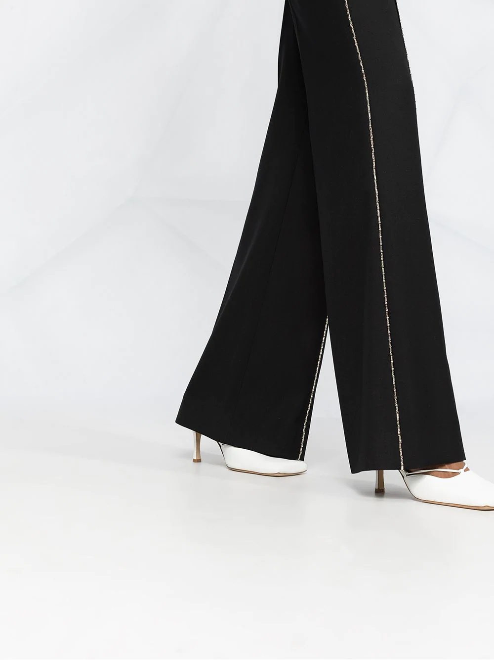 gem-embellished flared trousers - 5