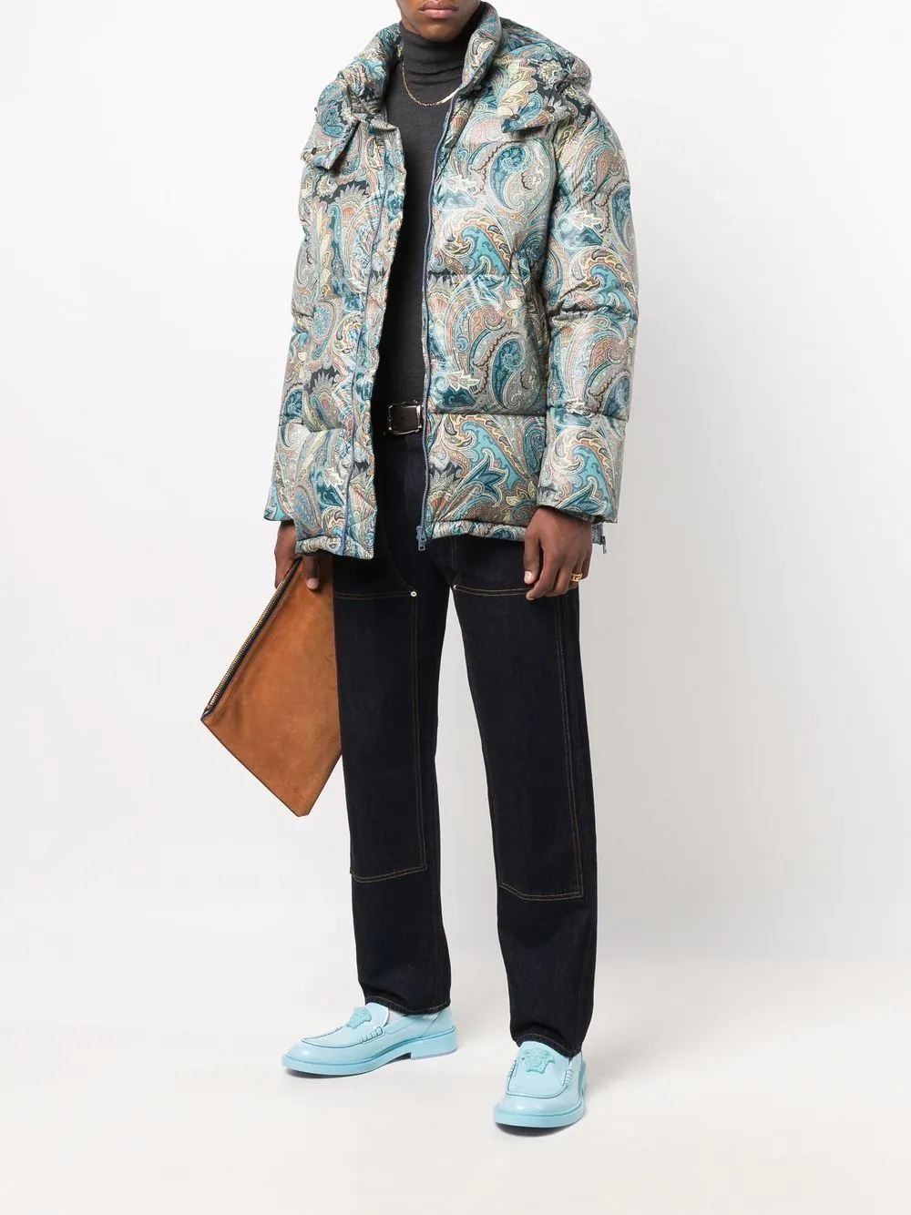 paisley-print down coat - 2