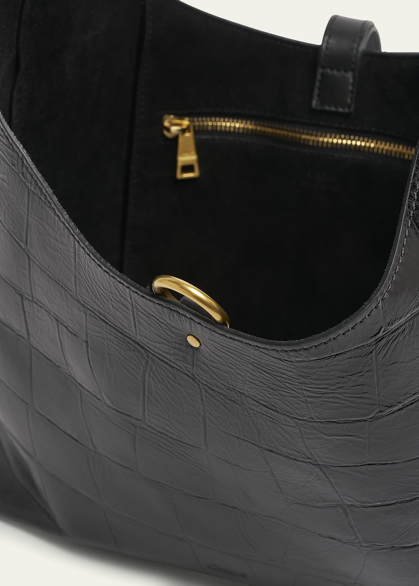 Marcie Small Hobo Bag in Croc-Embossed Leather - 4