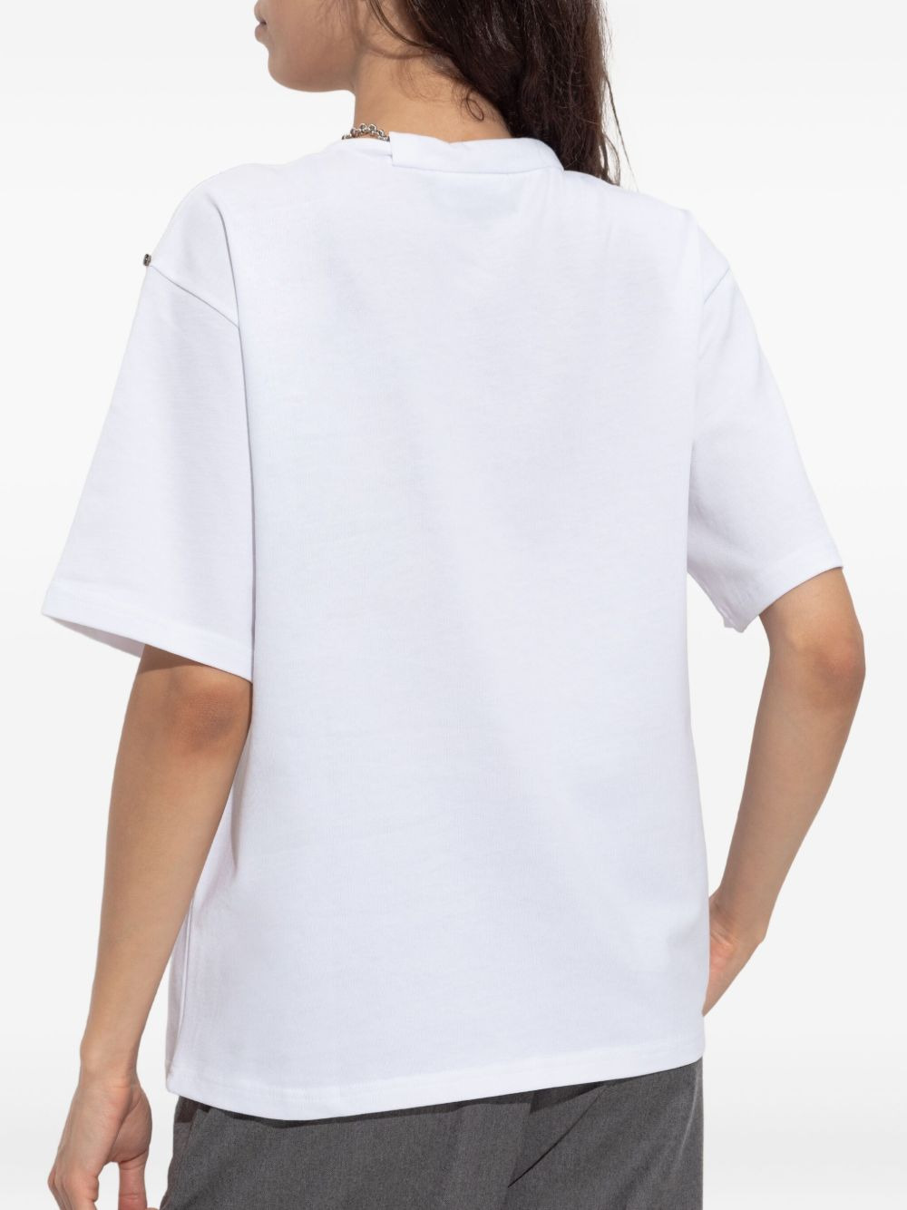 chain-embellished cotton t-shirt - 4