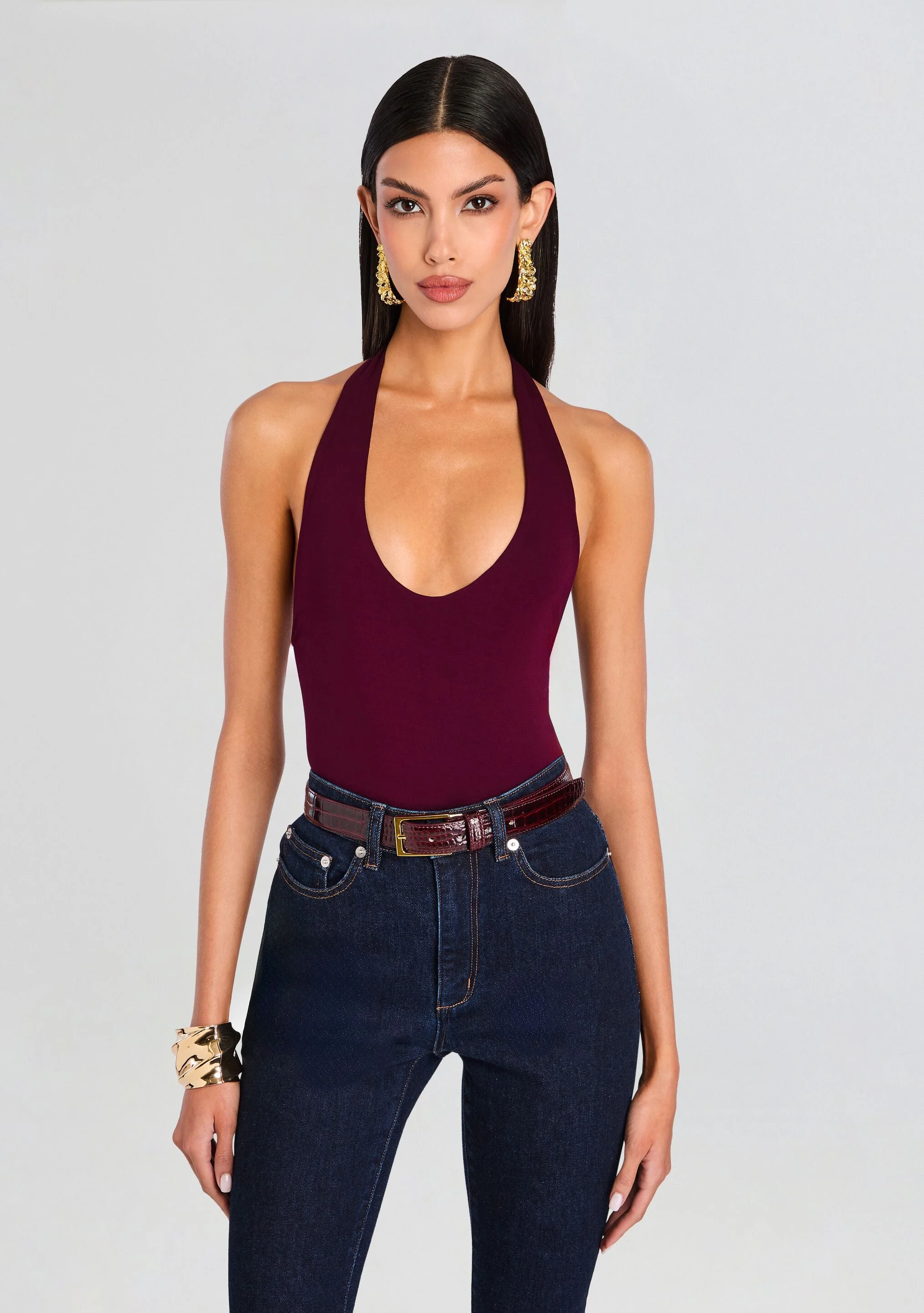 BAMBOO HALTER BODYSUIT - 1