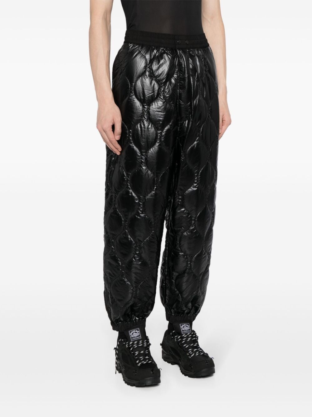 quilted straight-leg trousers - 3