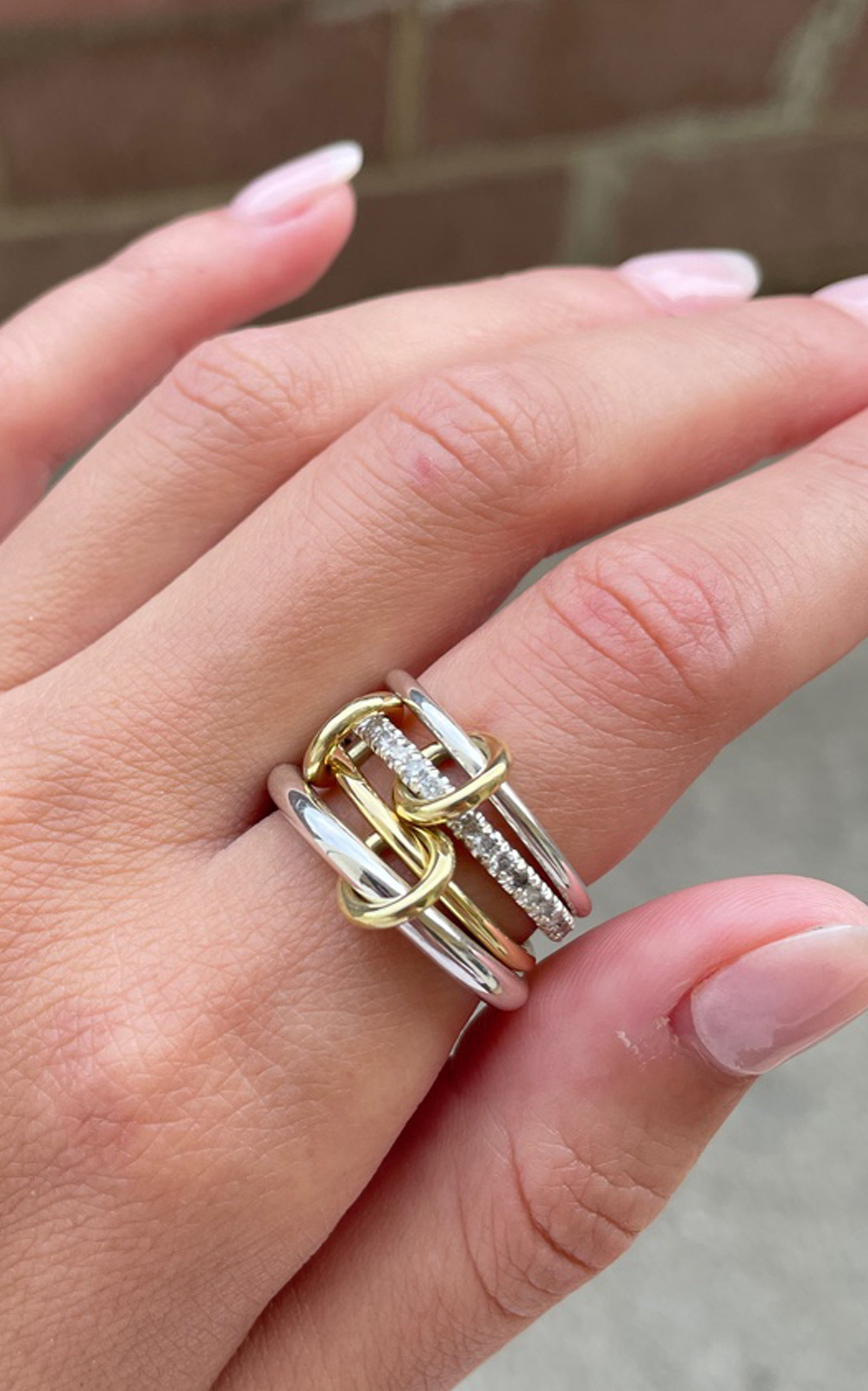 Nimbus Sterling Silver, 18K Yellow Gold Diamond Ring white - 4