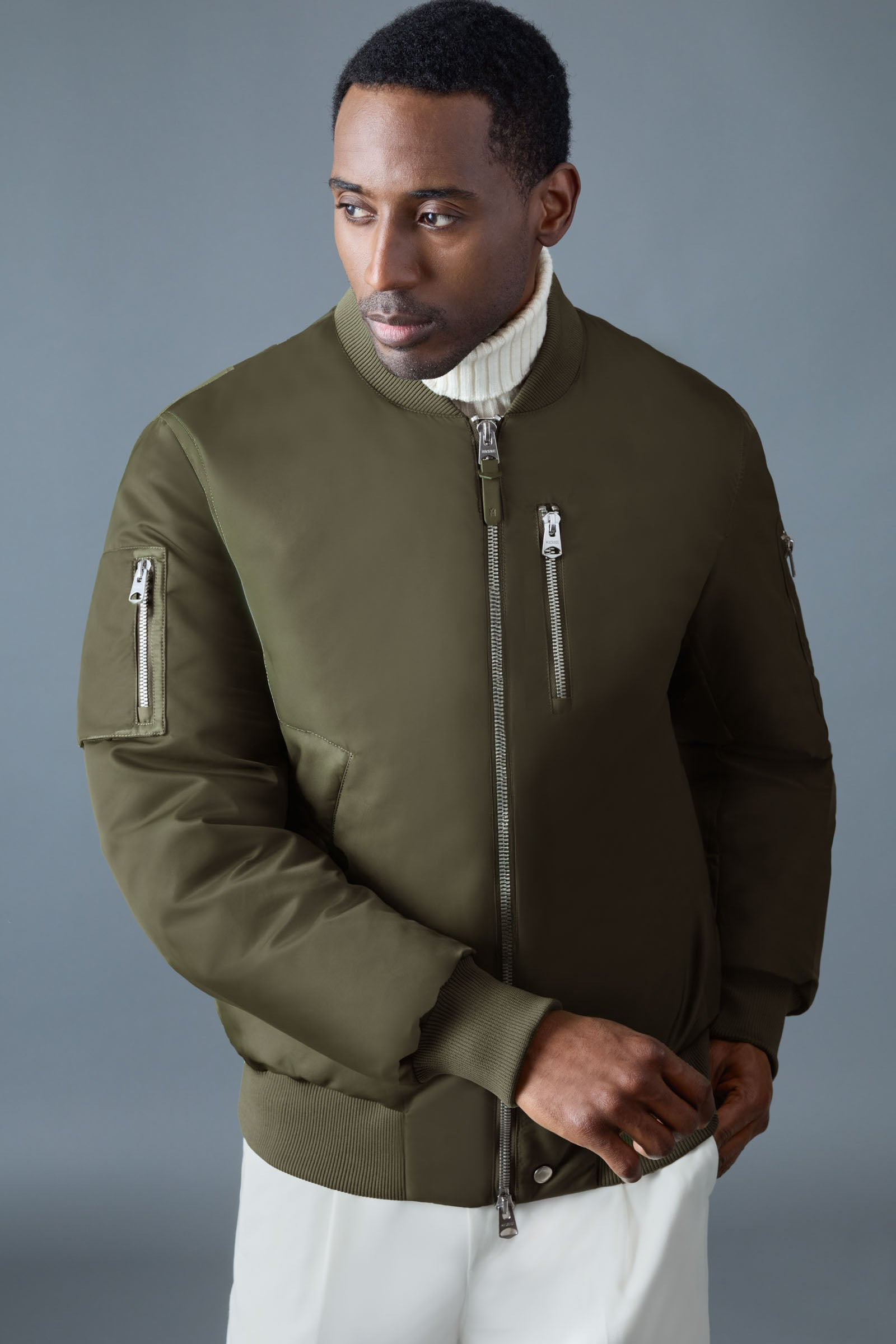 AUGUST bomber jacket with shearling-trimmed hood - 4