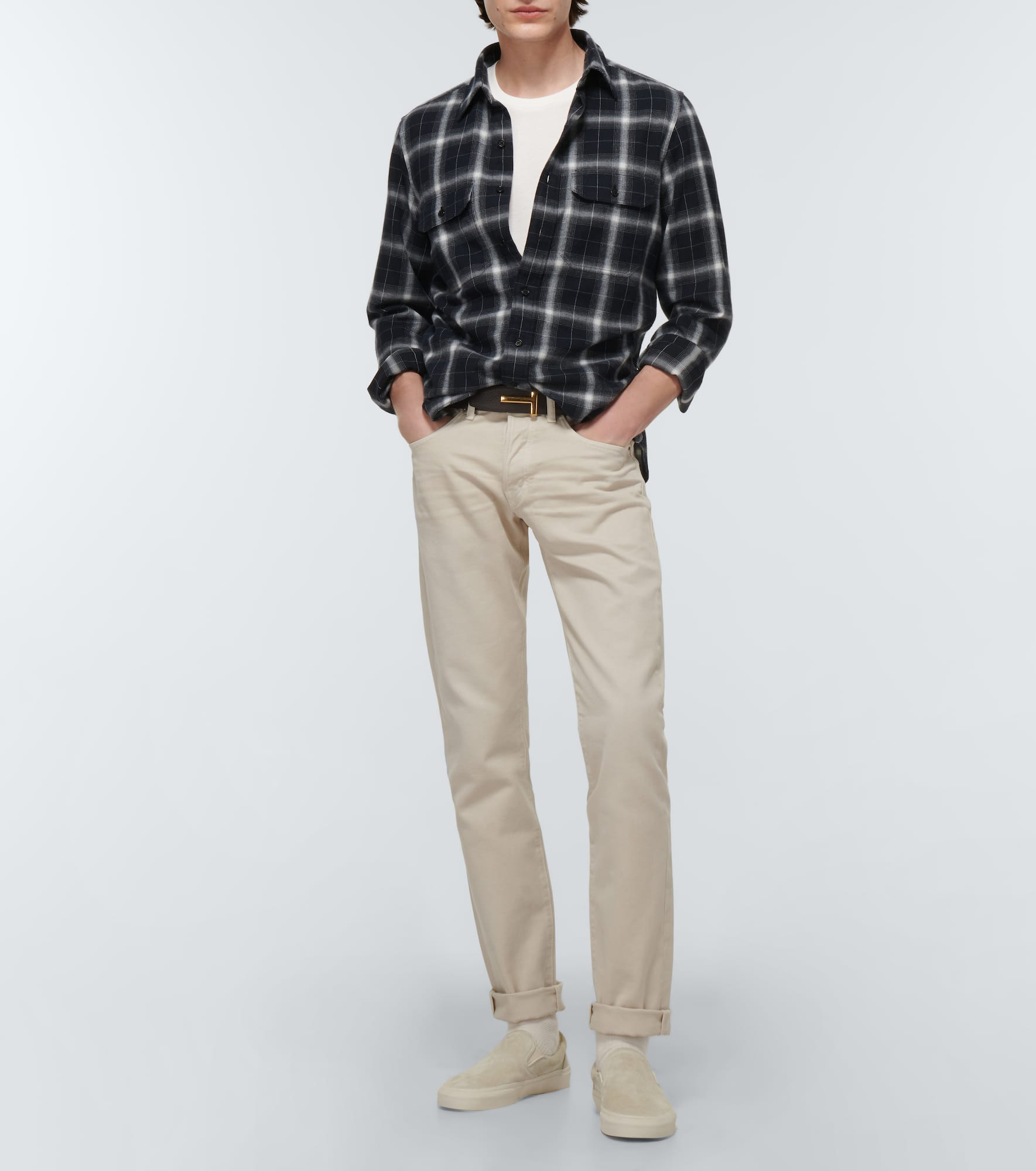 Cotton-blend jersey T-shirt - 2